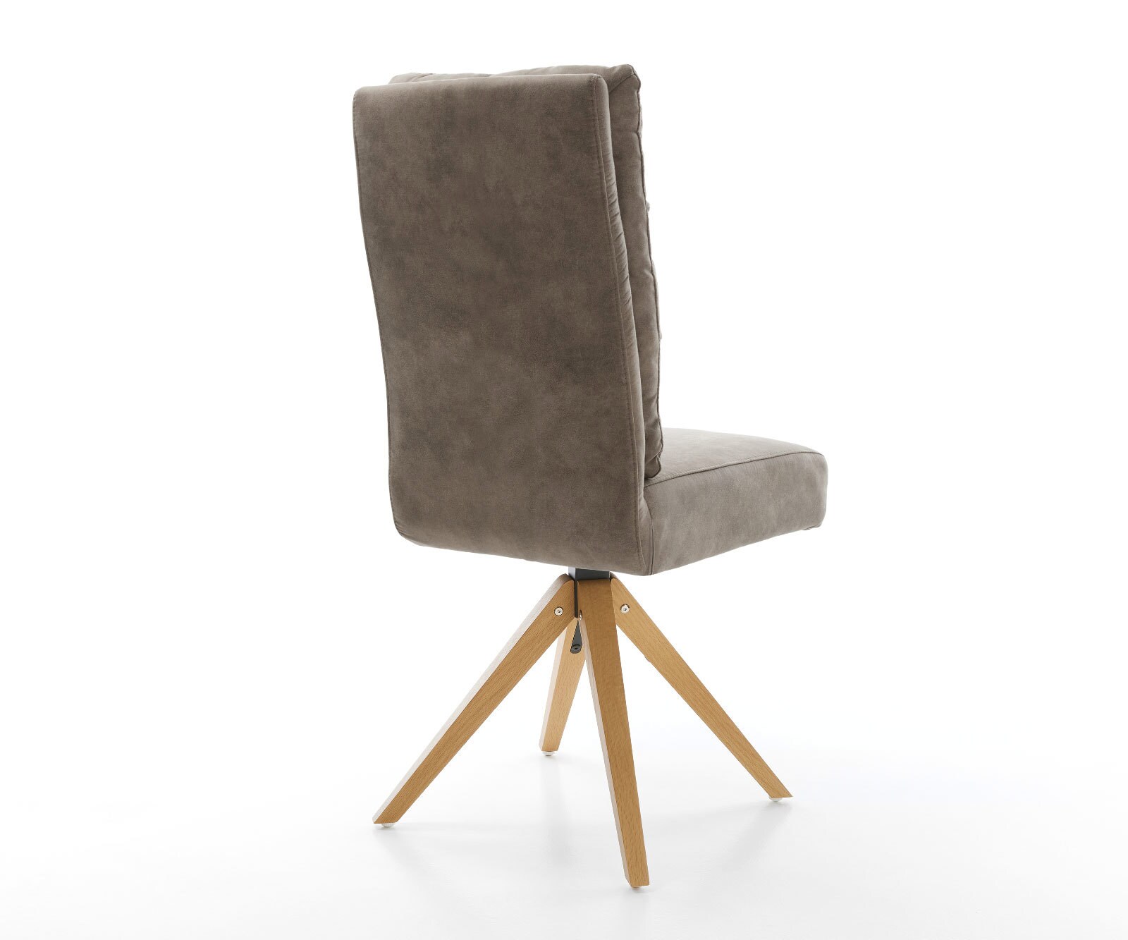 Eetkamerstoel Pela-Flex microvelours taupe vintage houten frame hoekig natuur pocketveer kern 4 Eetkamerstoel Pela-Flex microvelours taupe vintage houten frame hoekig natuur pocketveer kern 4