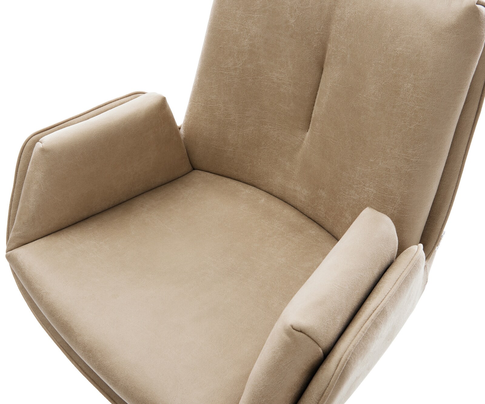 Barstoel Clea-Flex Microvezel Beige Vintage Vrijkantelframe plat metaal Zwart 3