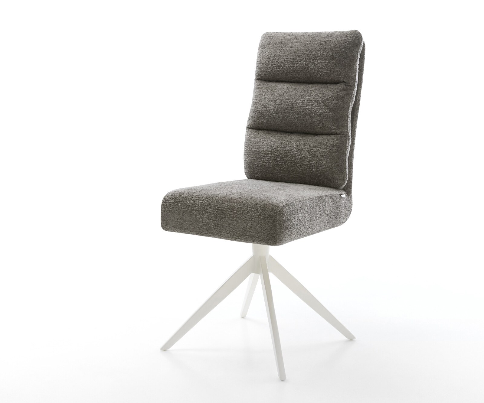 Draaistoel Pela-Flex bouclé zacht mud kruisframe breed wit 360° draaibaar rocker-functie pocketveer kern 1