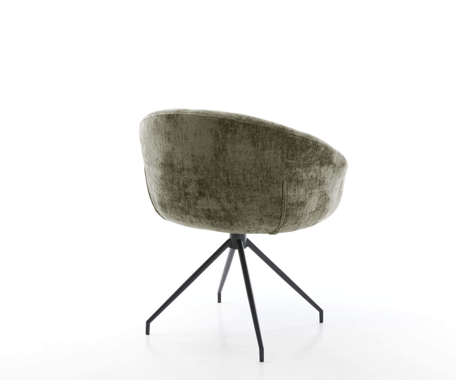 Draaistoel Vinka-Flex met armleuning chenille olijfgroen kruisframe conisch zwart 180° draaibaar pocketveer kern 4 Draaistoel Vinka-Flex met armleuning chenille olijfgroen kruisframe conisch zwart 180° draaibaar pocketveer kern 4