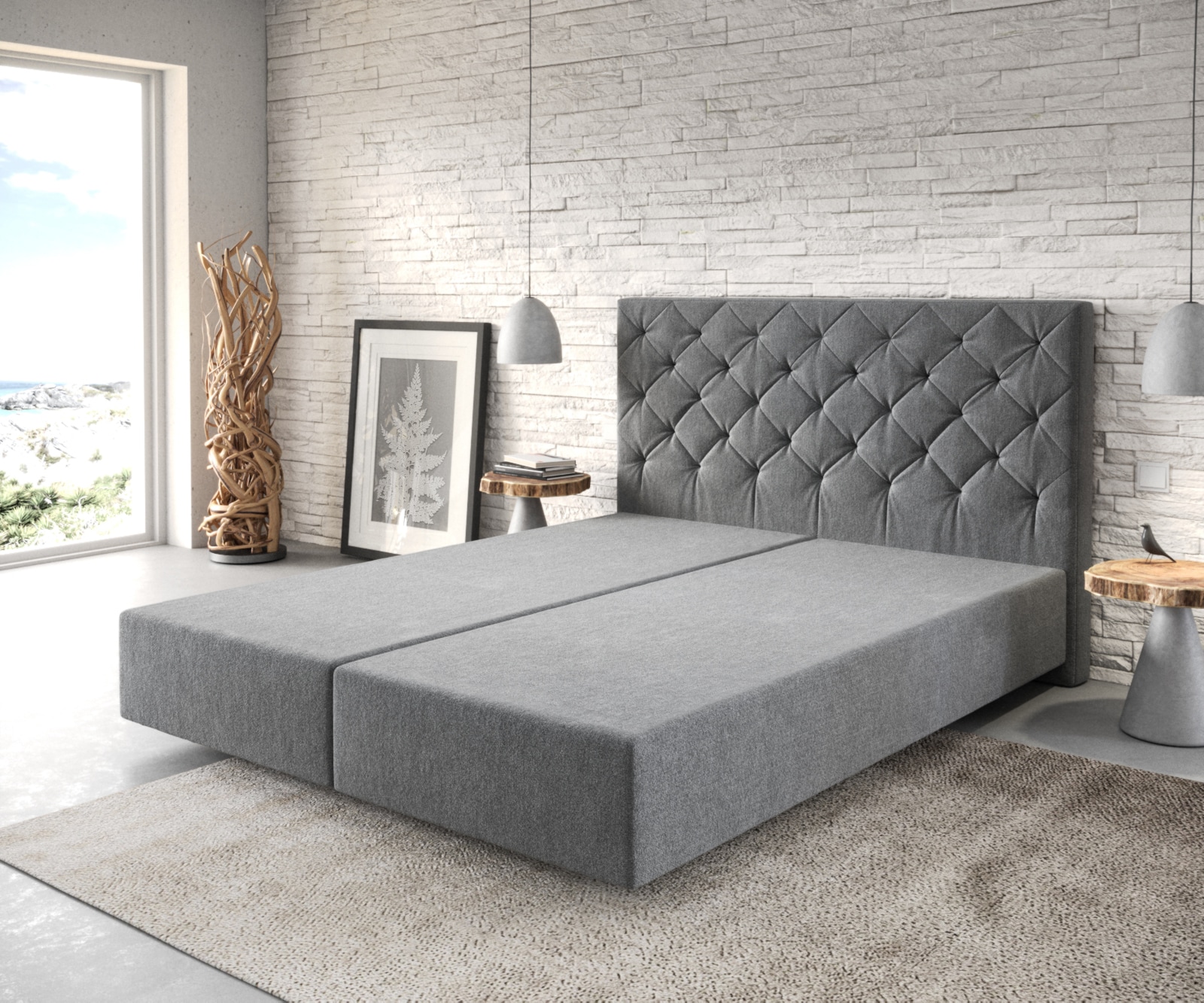 Boxspring-frame Dream-Great 160x200 microvezel antraciet Boxspring-frame Dream-Great 160x200 microvezel antraciet