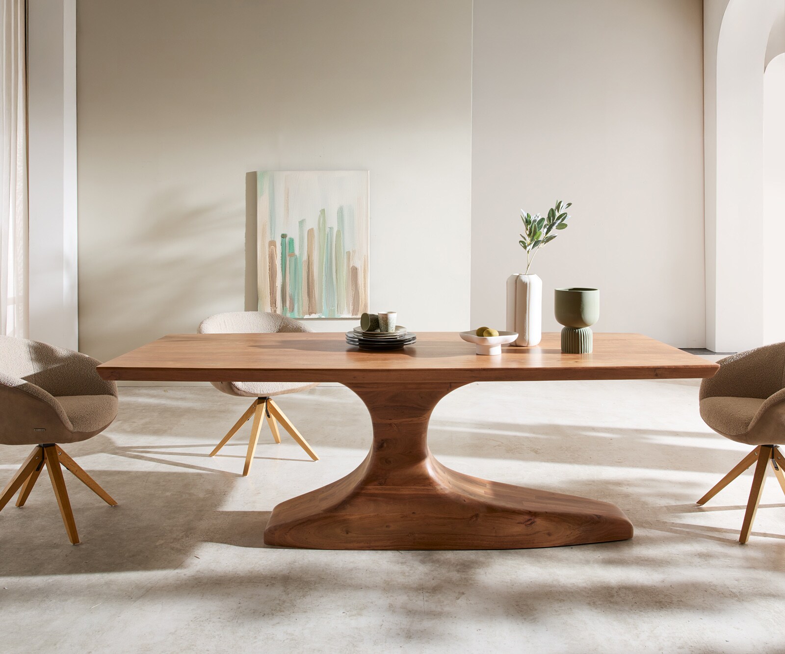 Eettafel Jalta 220x95 cm acacia massief natuur 1