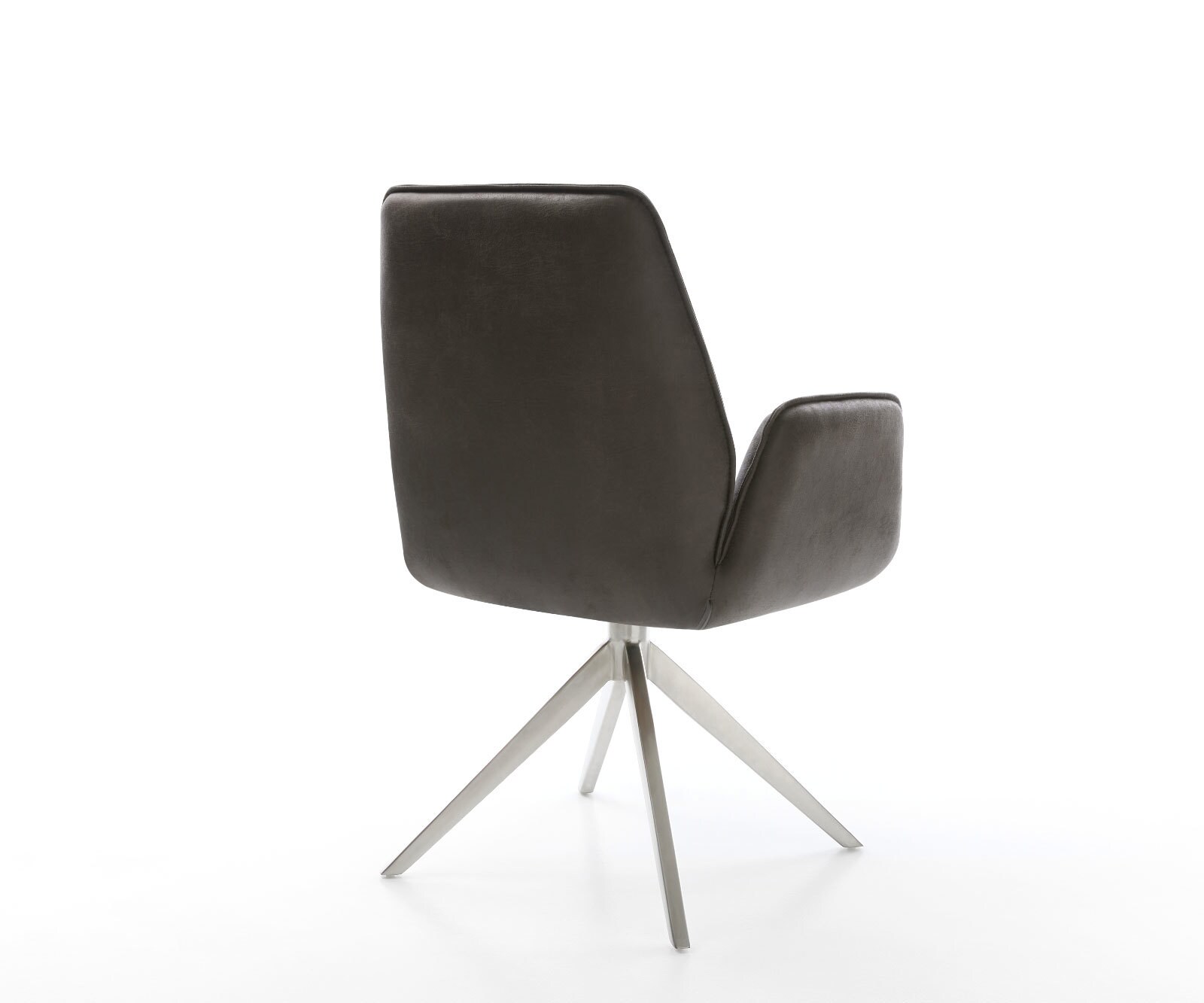 Draaistoel Zoa-Flex microvelours antraciet vintage kruisframe breed roestvrij staal 360° draaibaar rocker-functie pocketveer kern 5