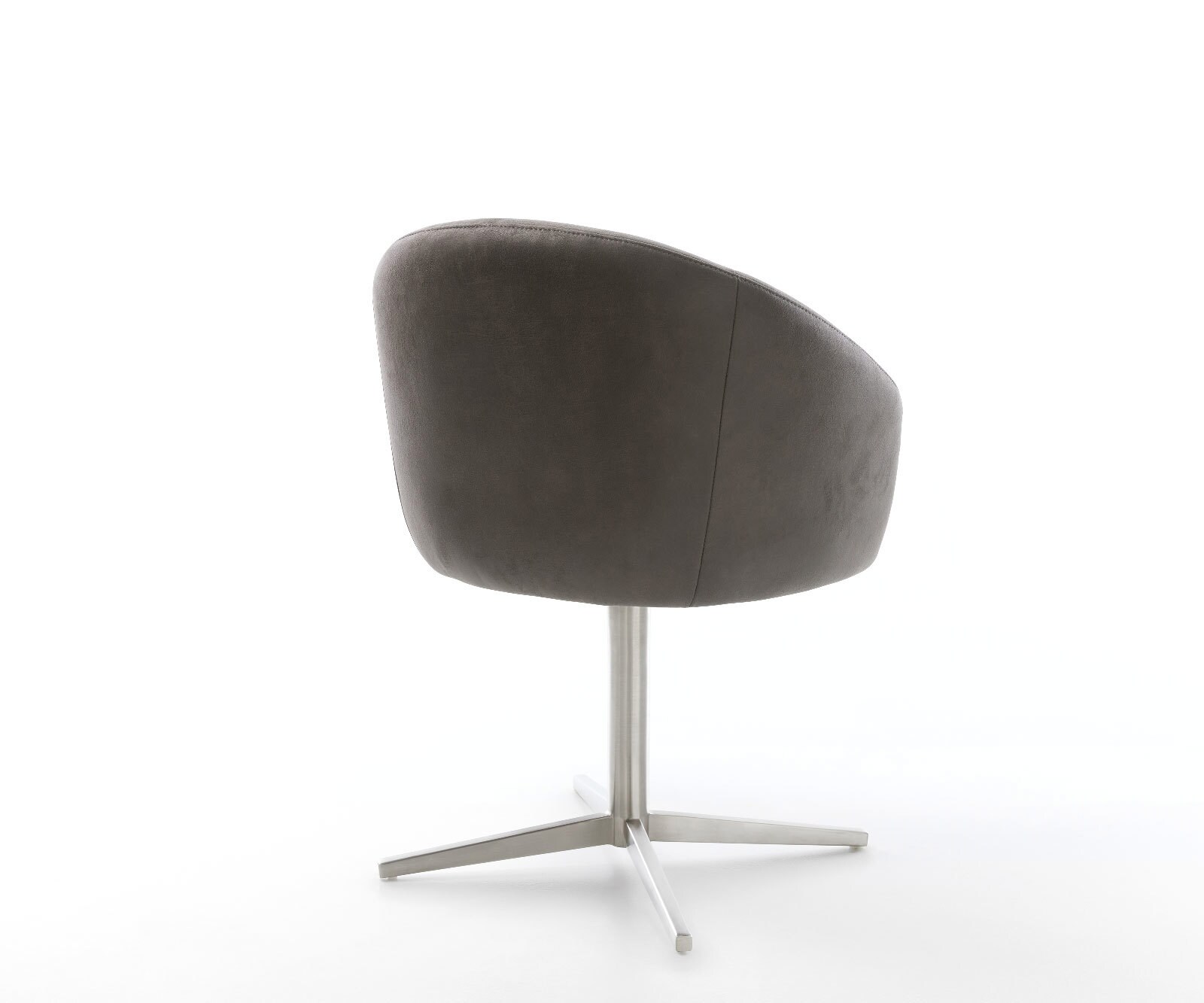 Draaistoel Caja-Flex met armleuning microvelours antraciet vintage kruispoot roestvrij staal 360° draaibaar pocketveer kern 5