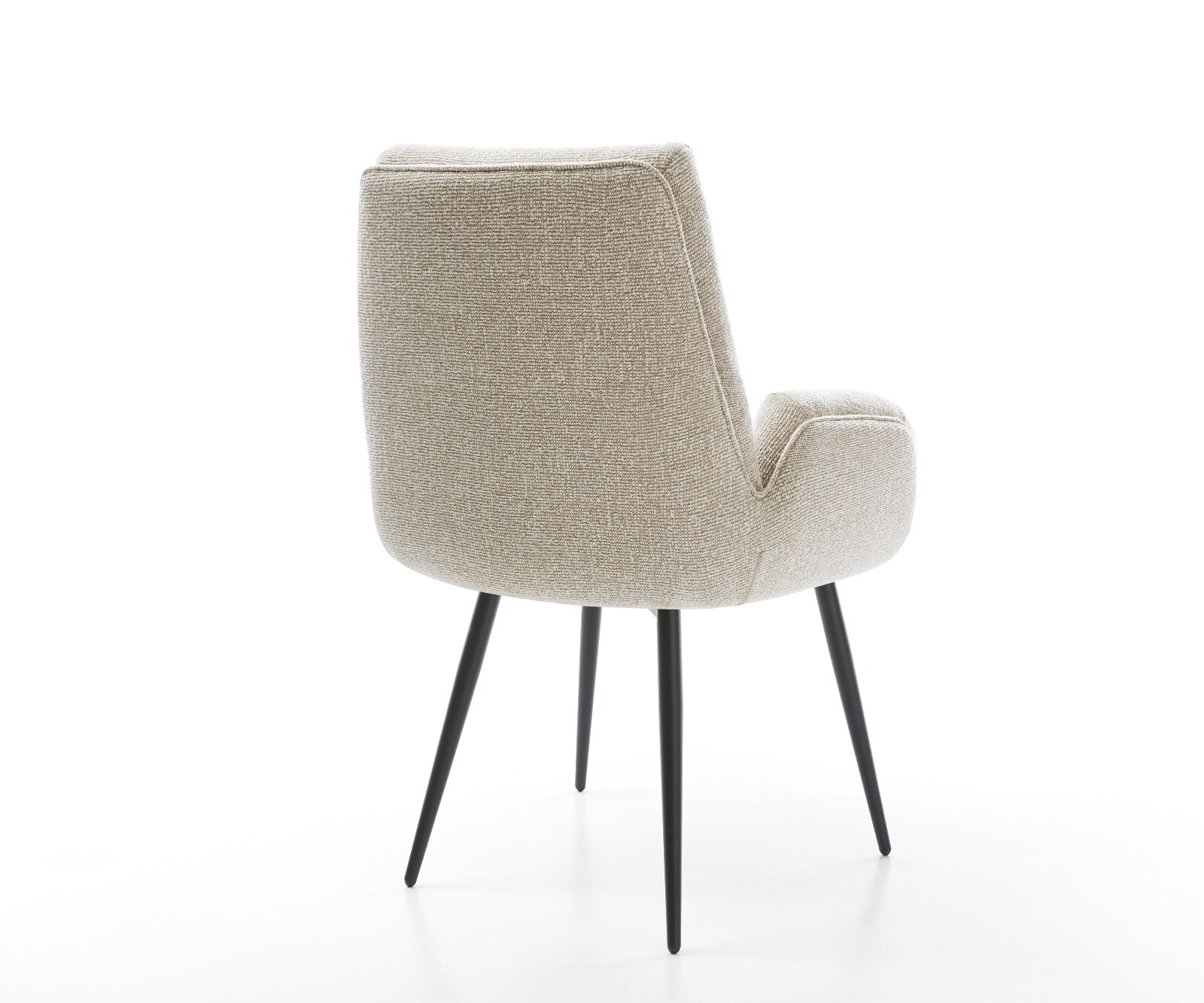 Eetkamerstoel Clea-Flex geweven stof beige 4-poot conisch zwart pocketveer kern 5