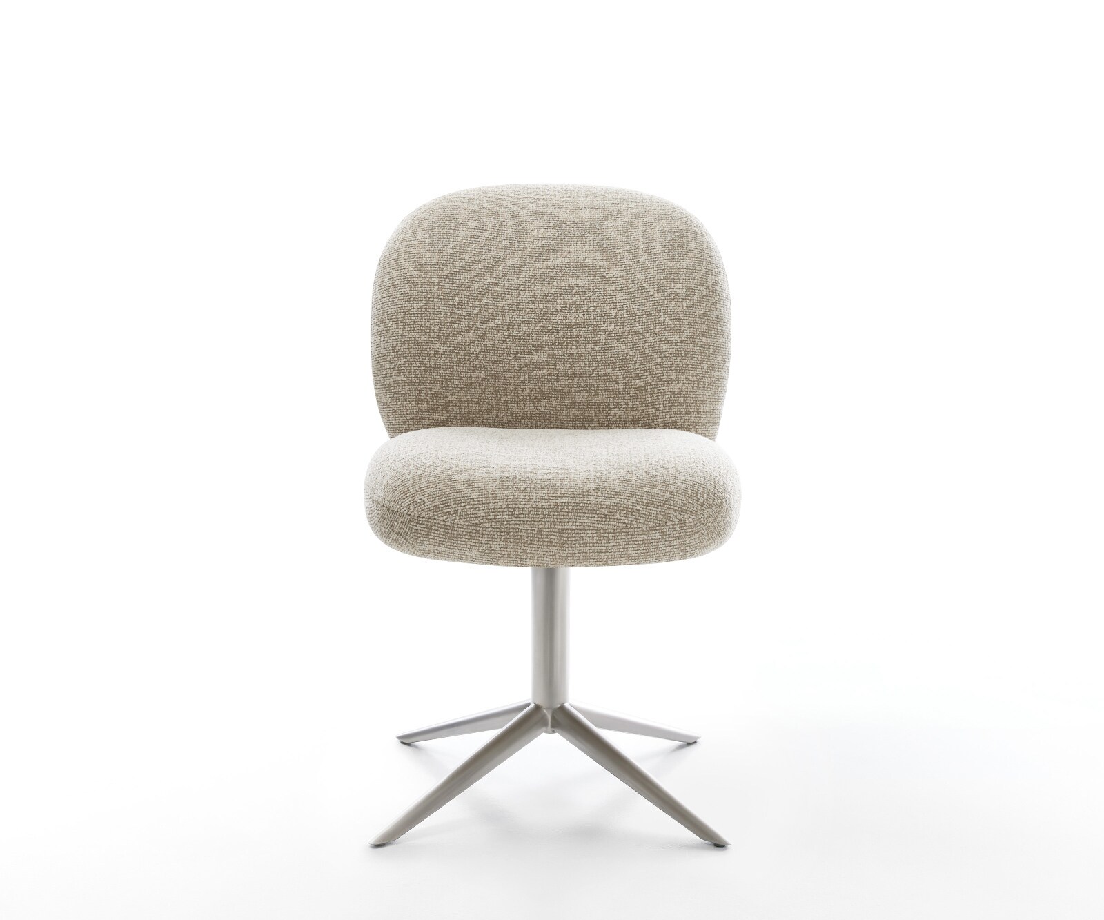 Draaistoel Nube-Flex geweven stof beige kruispoot roestvrij staal 360° draaibaar rocker-functie pocketveer kern 2