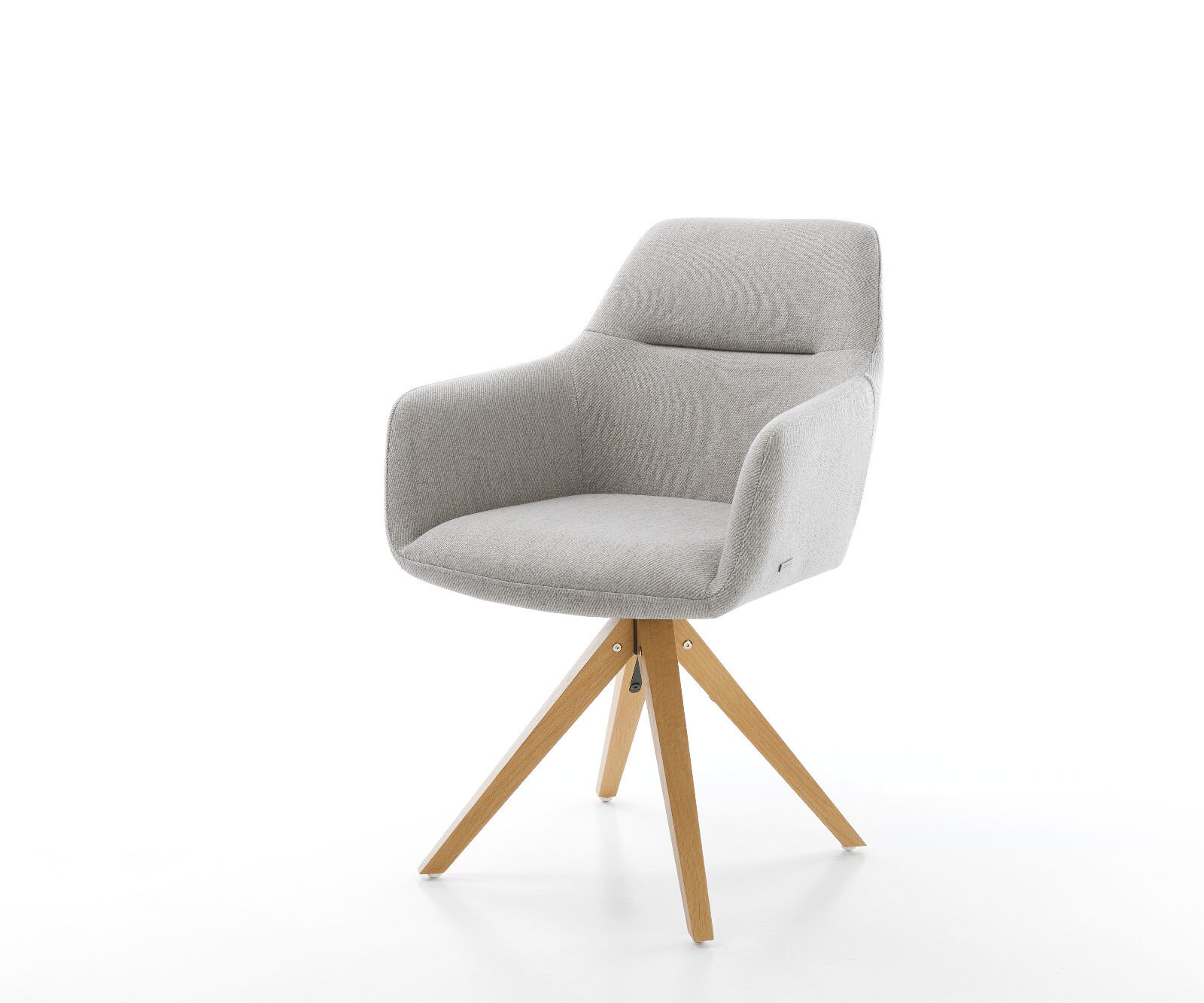 Eetkamerstoel Pejo-Flex stripes lichtgrijs houten frame hoekig natuur pocketveer kern