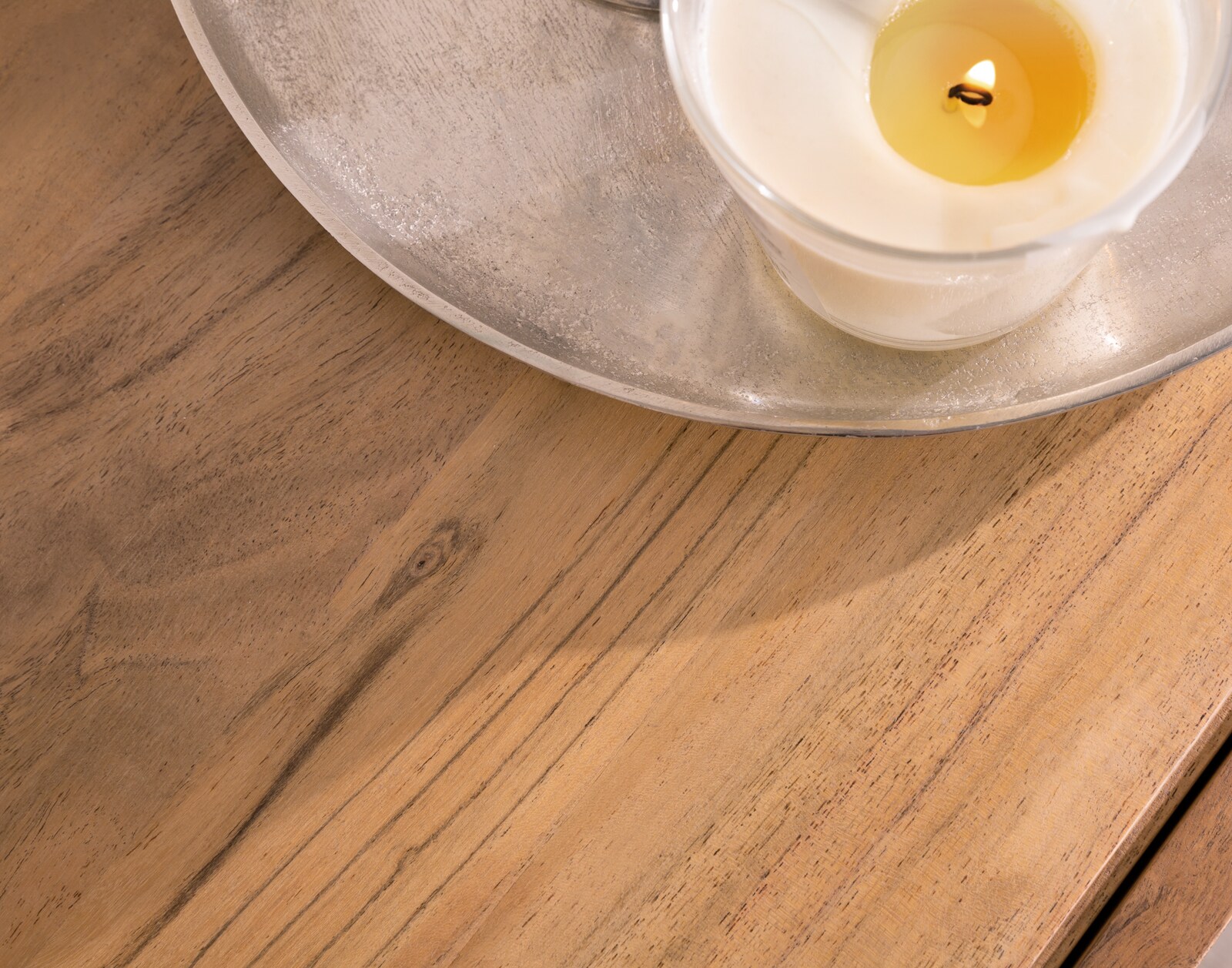 Tv-meubel Wyatt 220 cm acacia natuur 4 laden V-poot roestvrij staal 4