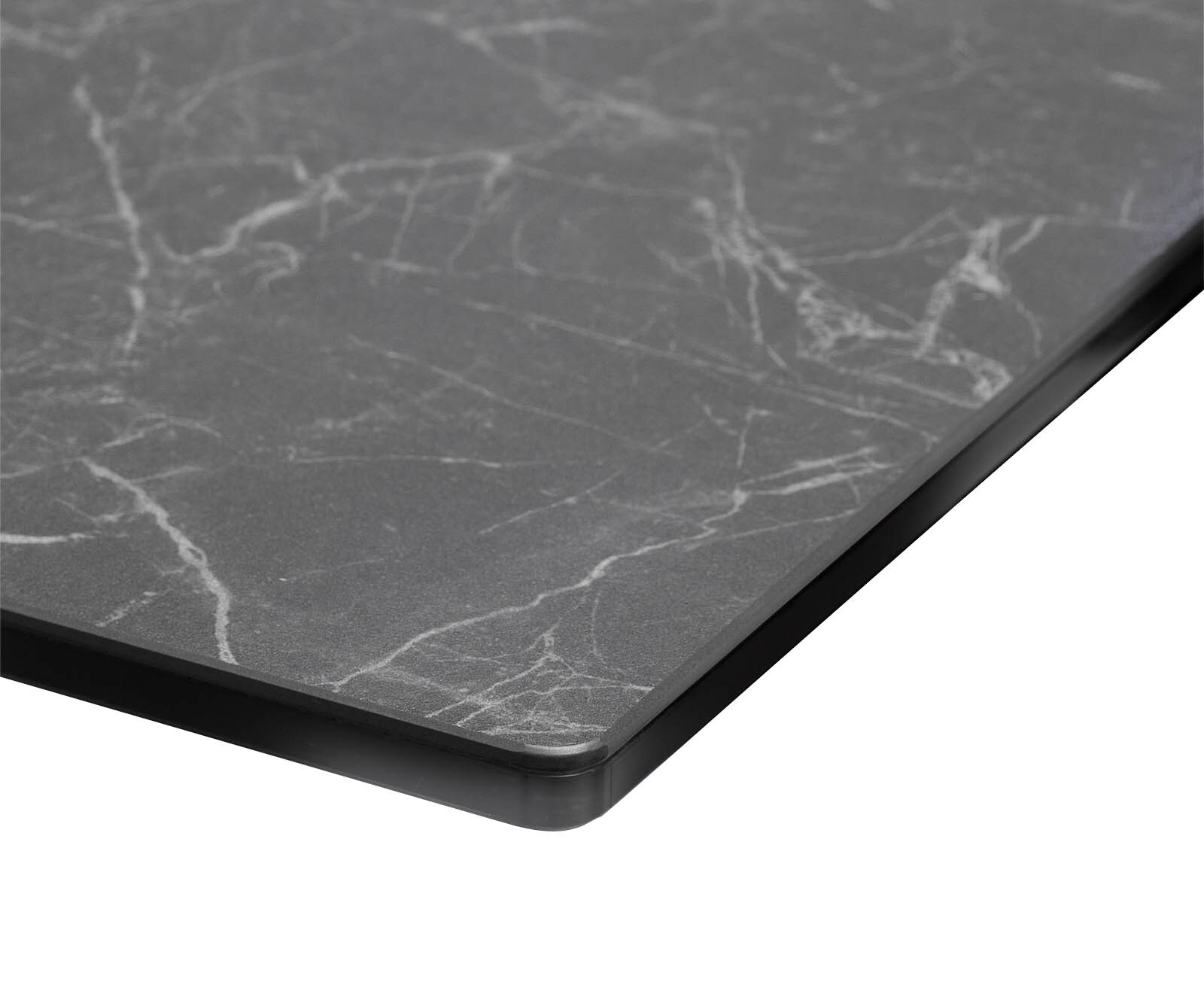 Eettafel Edge 300x100 keramiek Laminam® Nero Greco grijs metaal schuin zwart 4