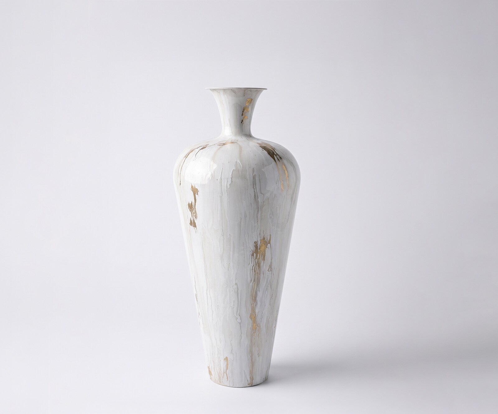 Vaas Marvella B27 x D27 x H64 cm Metaal Kintsugi Handgemaakt