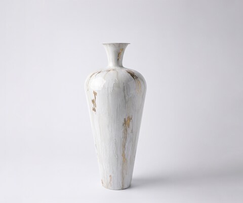 Vaas Marvella B27 x D27 x H64 cm Metaal Kintsugi Handgemaakt