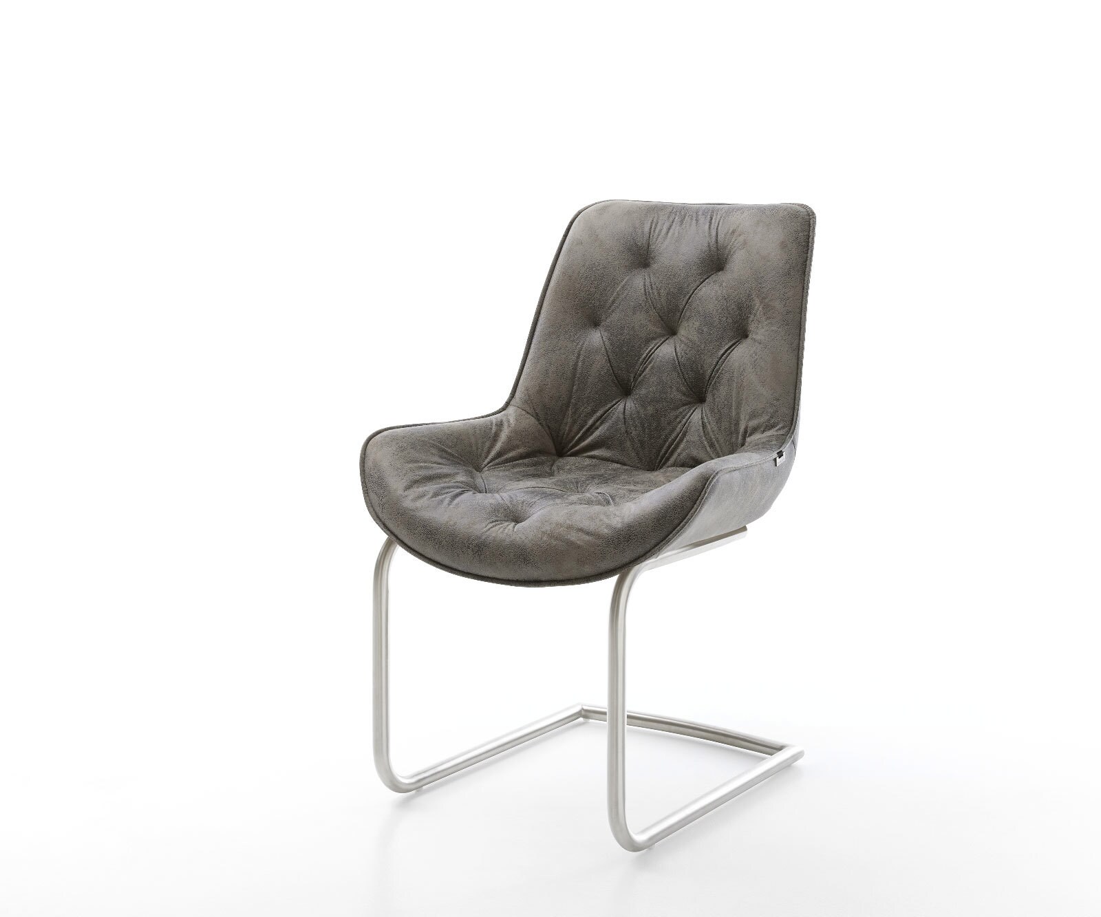 Sledemodel Taimi-Flex microvelours grijs antiek sledemodel rond roestvrij staal