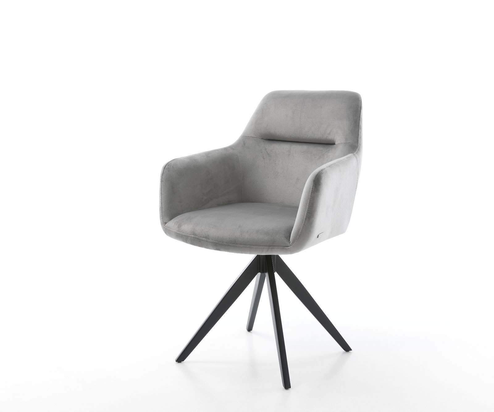 Eetkamerstoel Pejo-Flex fluweel grijs kruisframe hoekig zwart pocketveer kern Eetkamerstoel Pejo-Flex fluweel grijs kruisframe hoekig zwart pocketveer kern