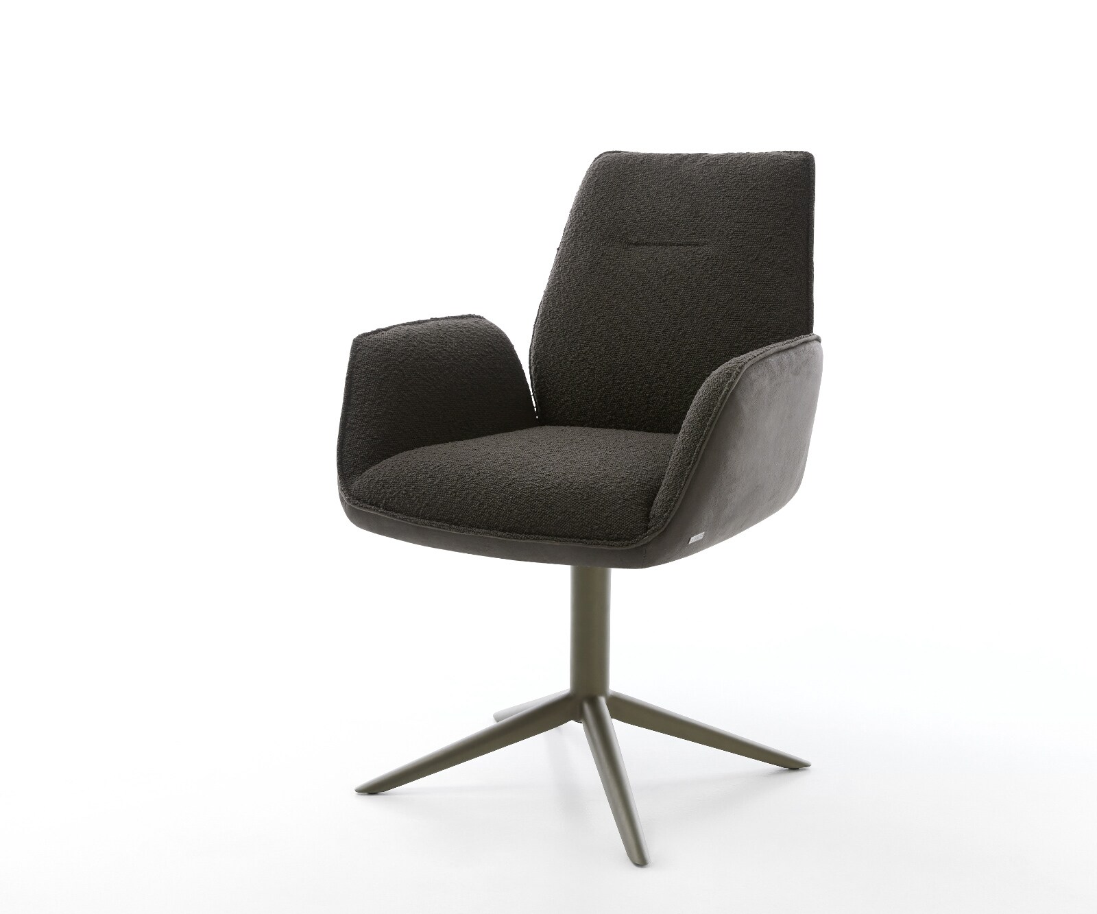 Draaistoel Zoa-Flex materiaalmix zwart kruispoot afwerking met titanium 360° draaibaar rocker-functie pocketveer kern 1
