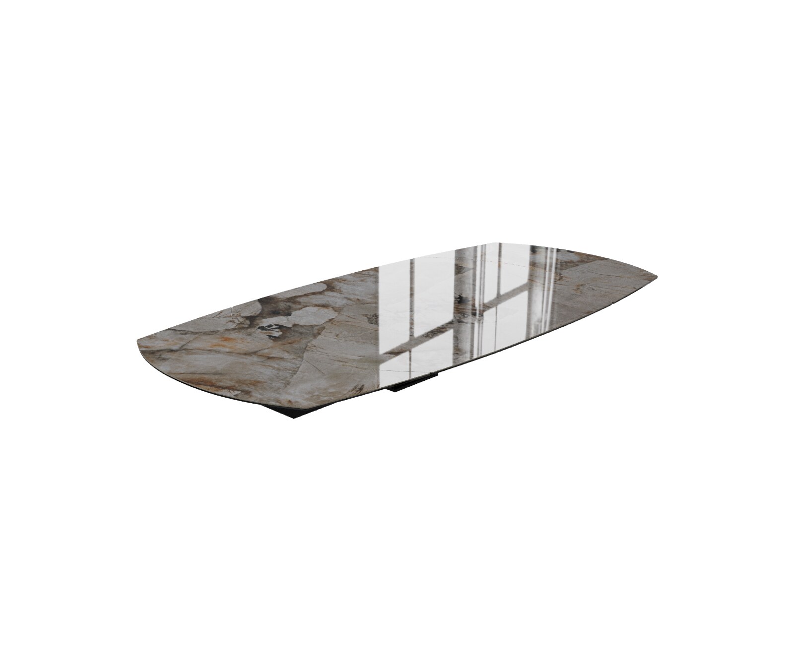 Eettafelblad Edge Boot 130-200x100 cm keramiek Patagonia gepolijst uittrekbaar 1
