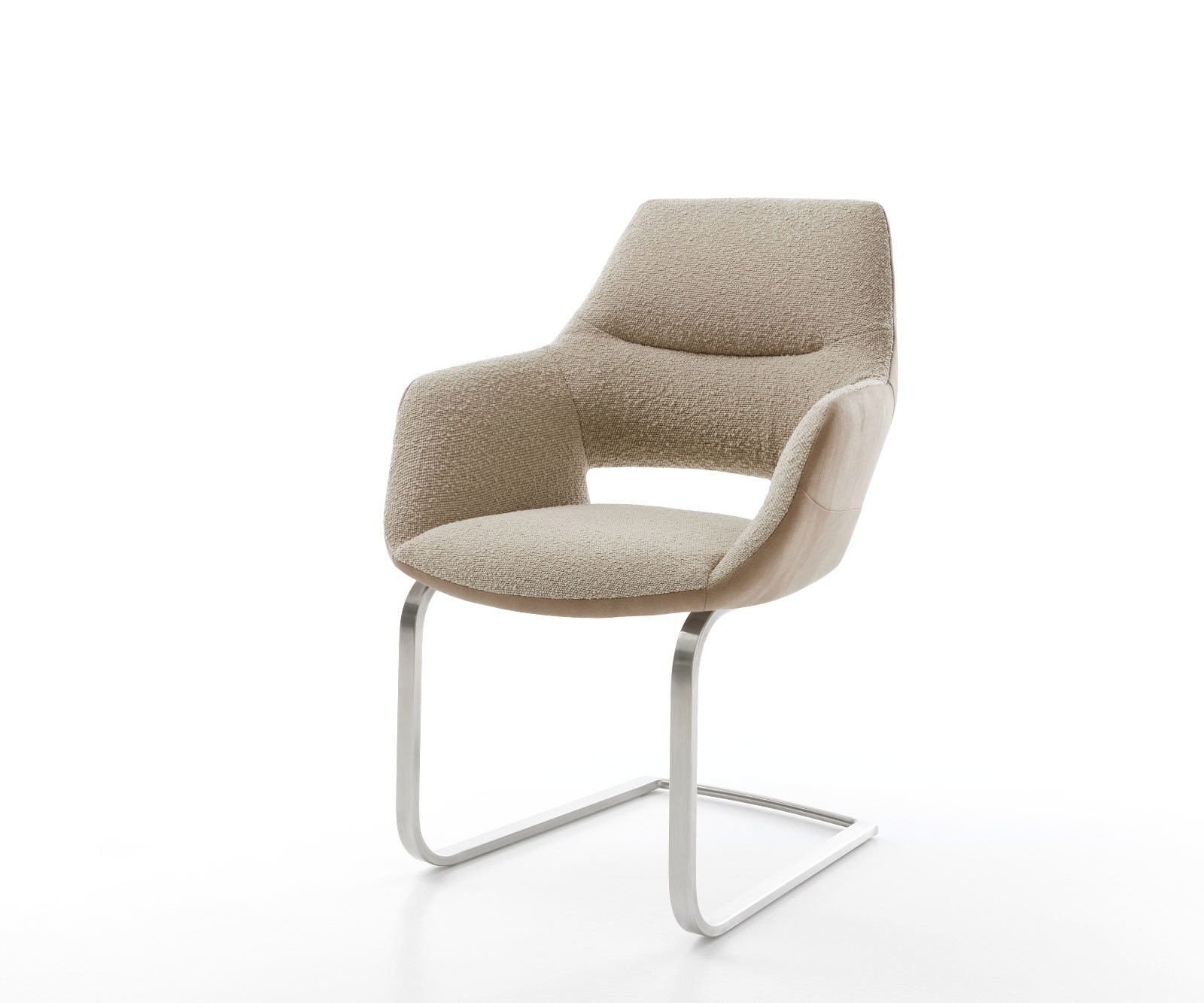 Sledemodel Yago-Flex met armleuning materiaalmix mud sledemodel vlak roestvrij staal pocketveer kern Sledemodel Yago-Flex met armleuning materiaalmix mud sledemodel vlak roestvrij staal pocketveer kern