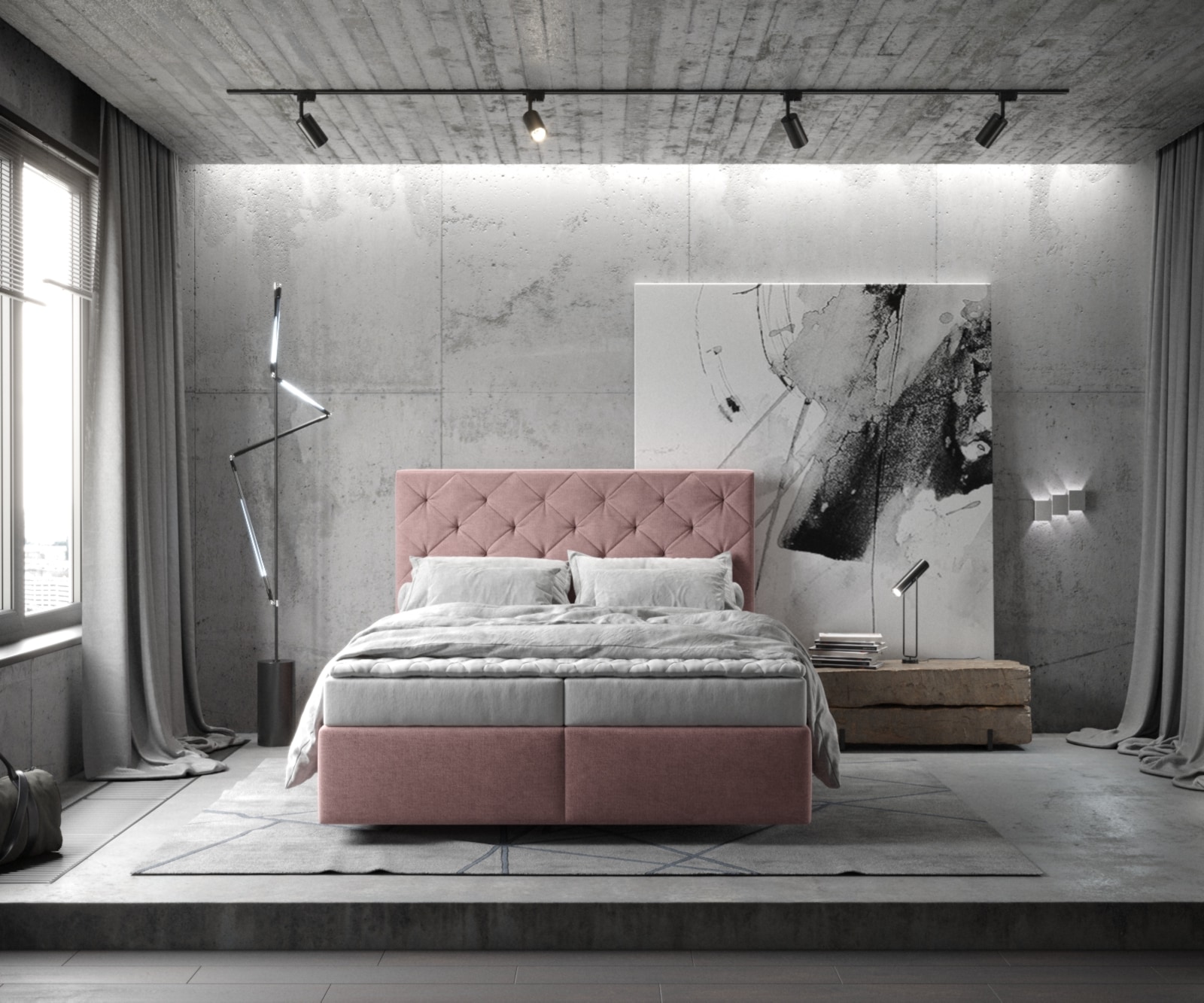 Boxspringbed Dream-Great 140x200 microvezel rosé 1 Boxspringbed Dream-Great 140x200 microvezel rosé 1