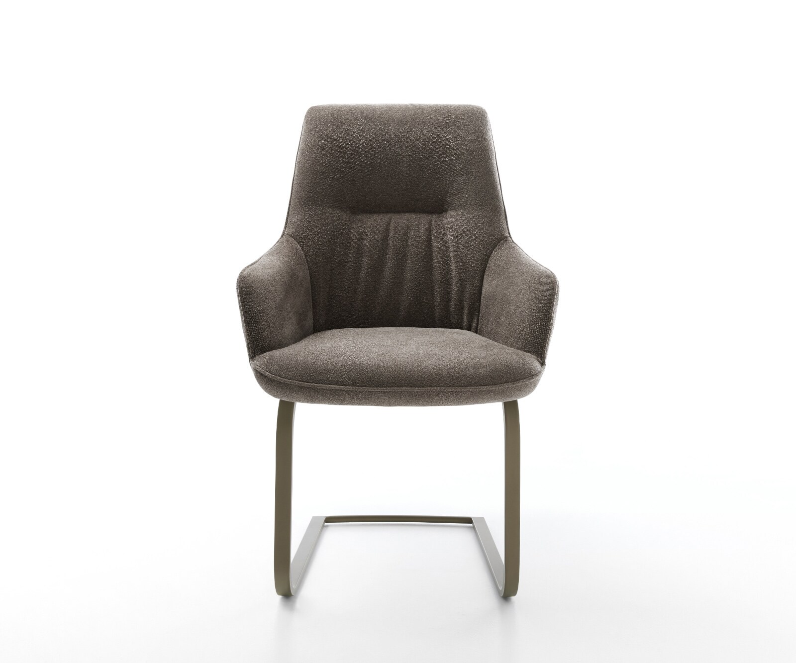 Sledemodel Zelia-Flex met armleuning zachte stof met structuur taupe sledemodel vlak afwerking met titanium pocketveer kern 1