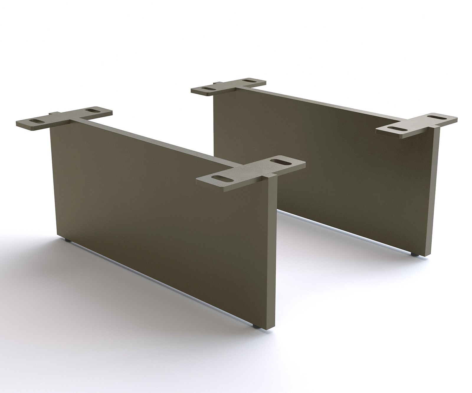 Poot zwevende look effectafwerking titanium 15 cm voor kastmeubels met een diepte van 40 cm (set van 2)