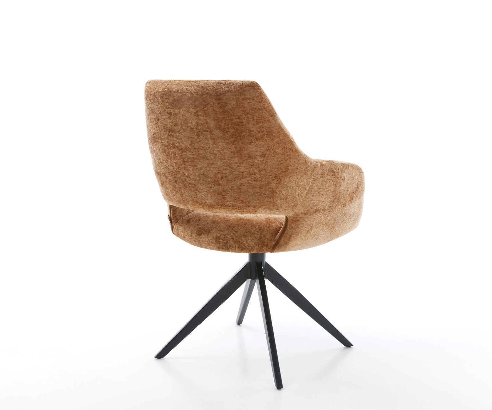 Draaistoel Yago-Flex met armleuning chenille Roest kruisframe breed zwart 360° draaibaar rocker-functie pocketveer kern 4 Draaistoel Yago-Flex met armleuning chenille Roest kruisframe breed zwart 360° draaibaar rocker-functie pocketveer kern 4