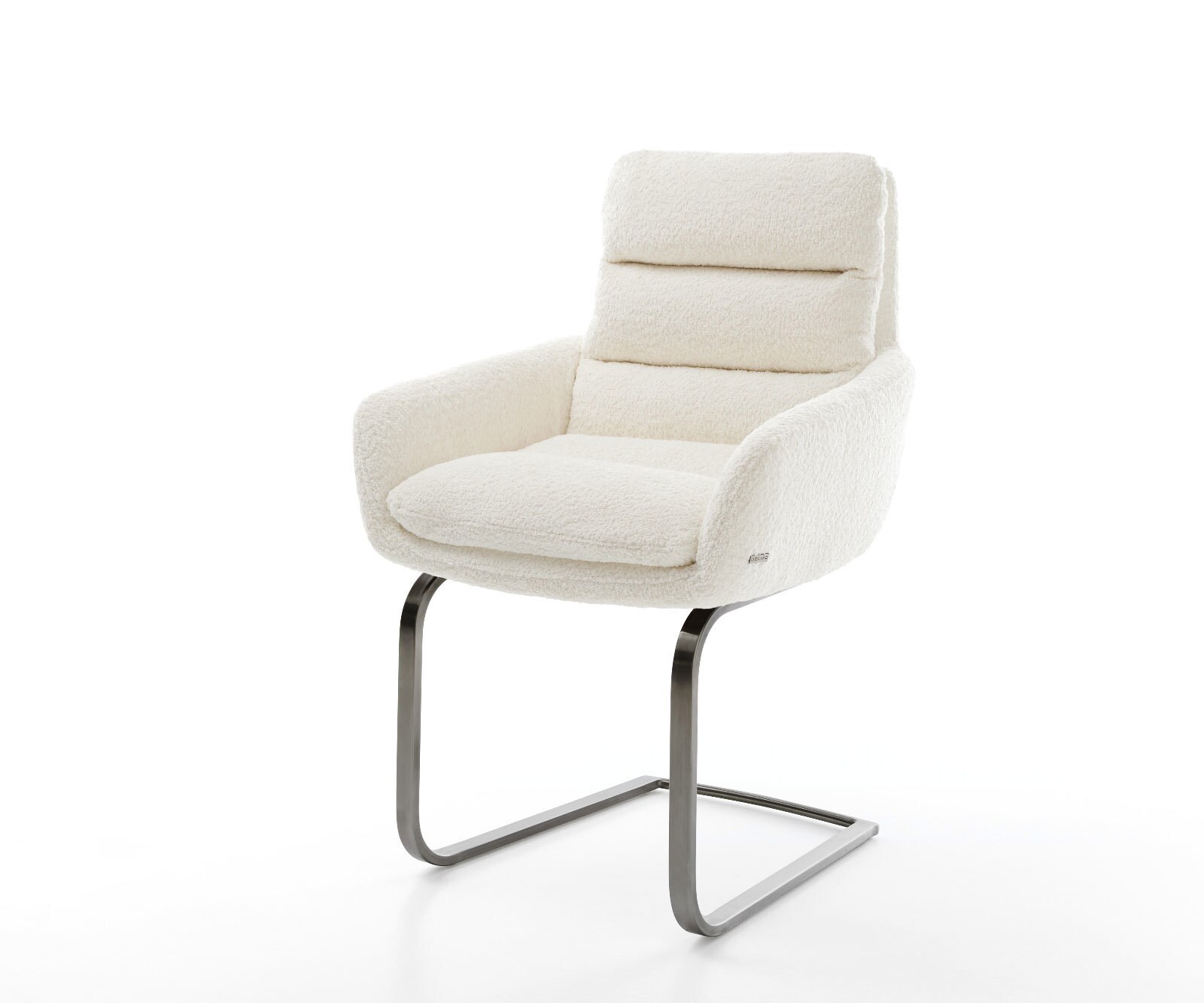 Sledemodel Abelia-Flex met armleuning bouclé wit sledemodel vlak grafiet 1
