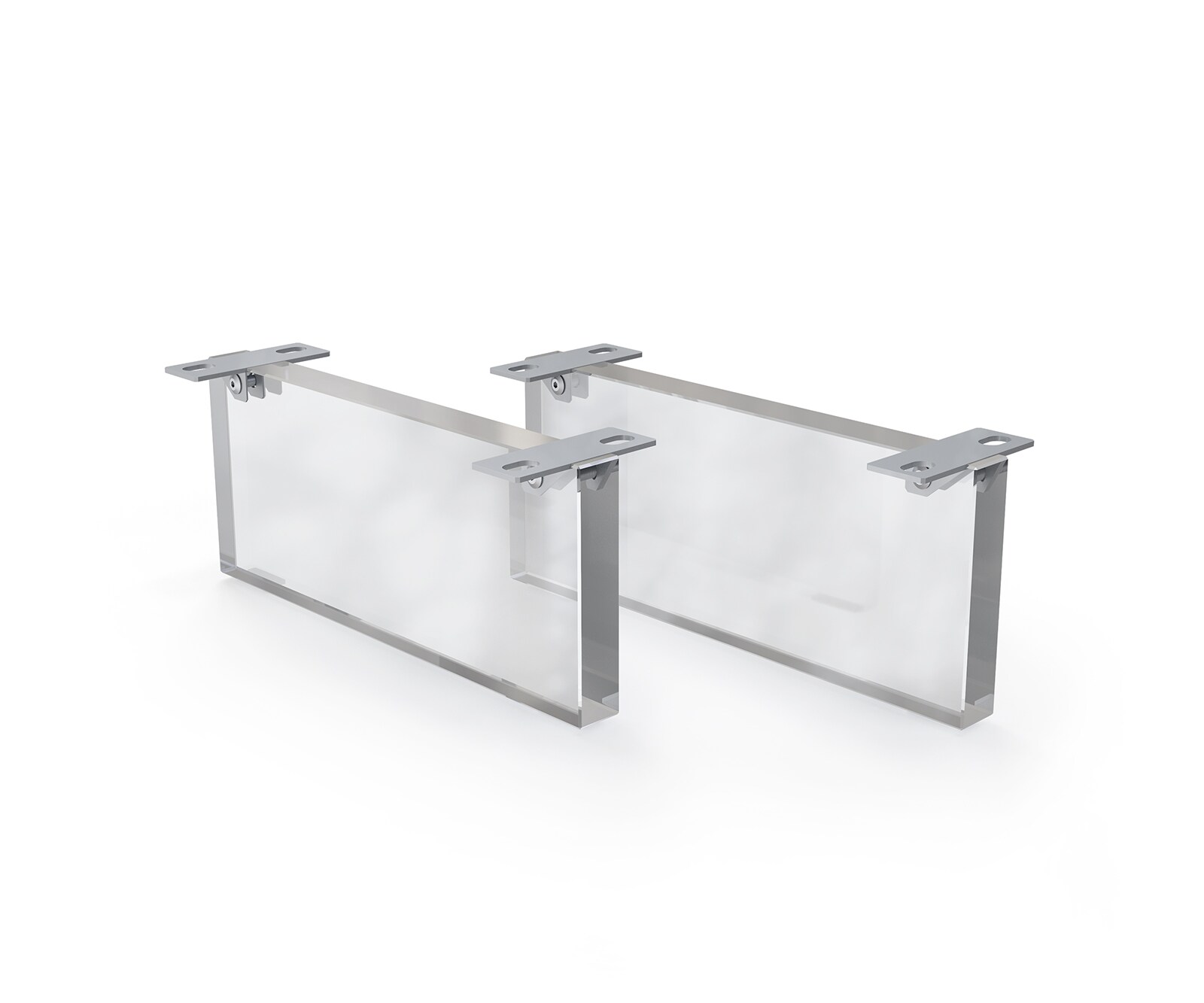 Poot zwevend effect acrylglas 15 cm voor kastmeubels met een diepte van 40 cm (set van 2)