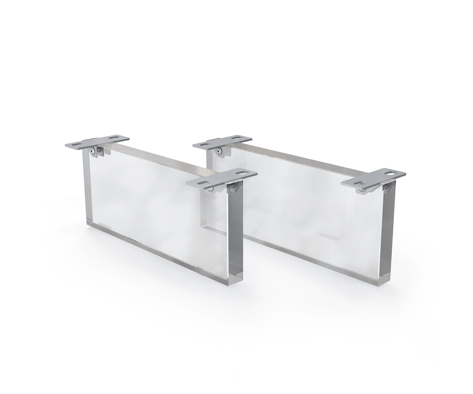 Poot zwevend effect acrylglas 15 cm voor kastmeubels met een diepte van 40 cm (set van 2)