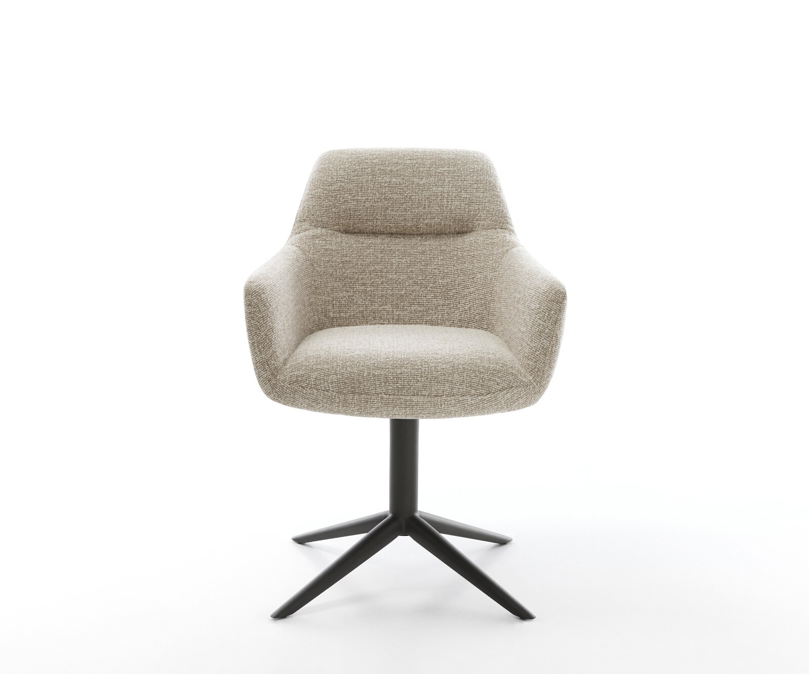 Draaistoel Pejo-Flex geweven stof beige kruispoot zwart 360° draaibaar rocker-functie pocketveer kern 2