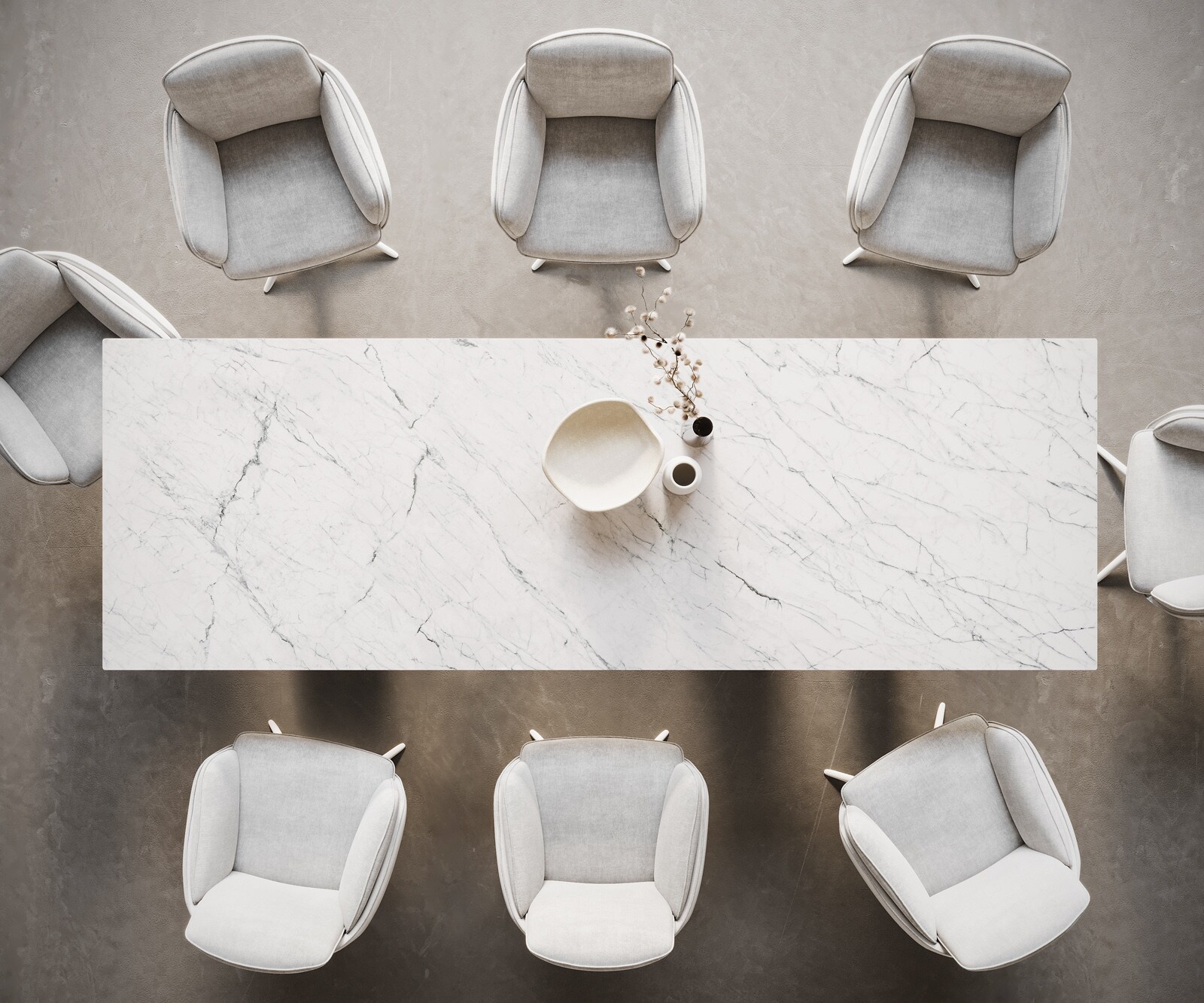 Eetkamertafel Edge 300x100 keramiek Laminam®Statuarietto wit Troa metaal wit 6