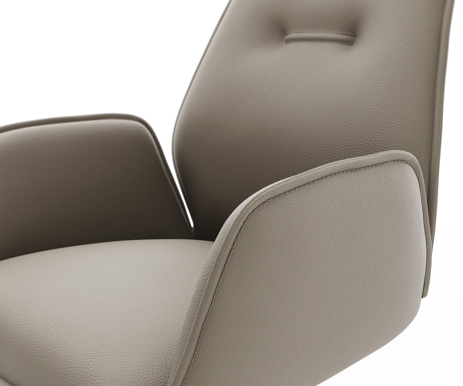 Draaistoel Zoa-Flex echt leer mud kruisframe breed grafiet 360° draaibaar rocker-functie 4