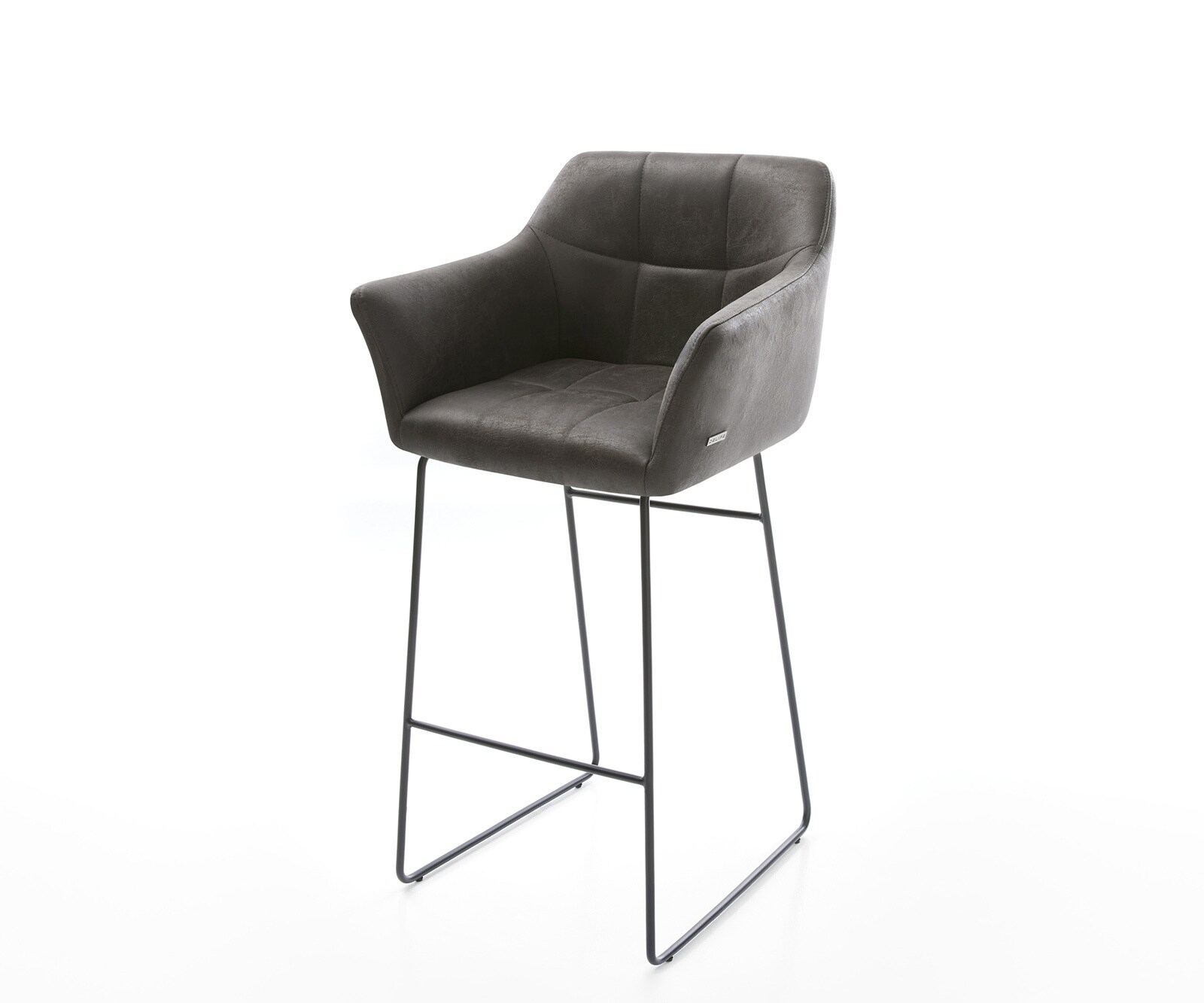 Barstoel Yulo-Flex vintage antraciet slipframe metaal