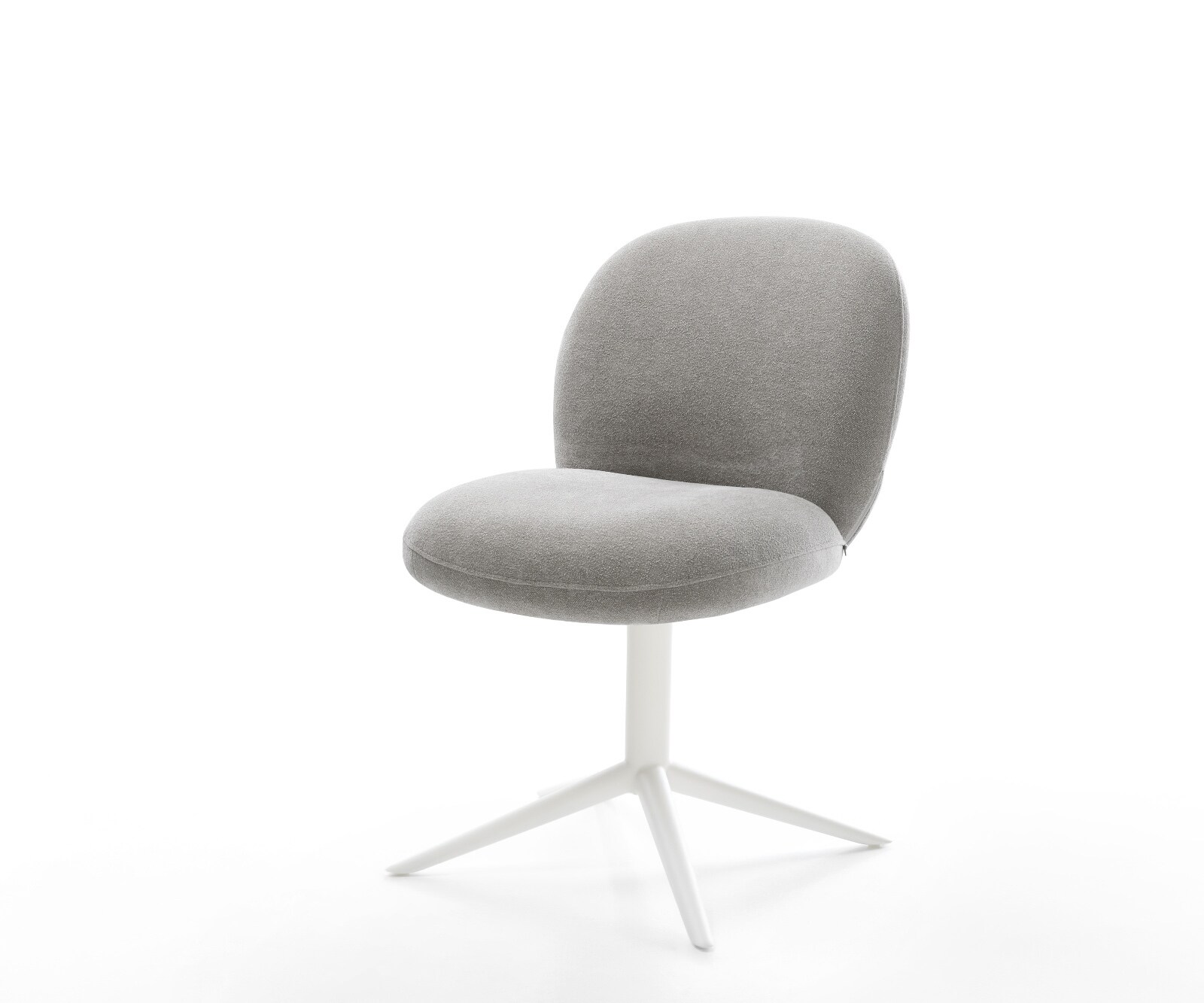 Draaistoel Nube-Flex zachte stof met structuur grijs kruispoot wit 360° draaibaar rocker-functie pocketveer kern 1