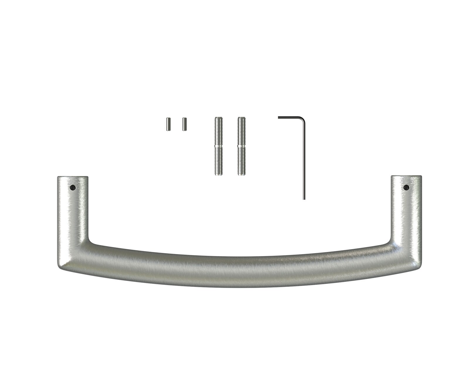 Barstoelgreep Flex-Round roestvrij staal zilver 2