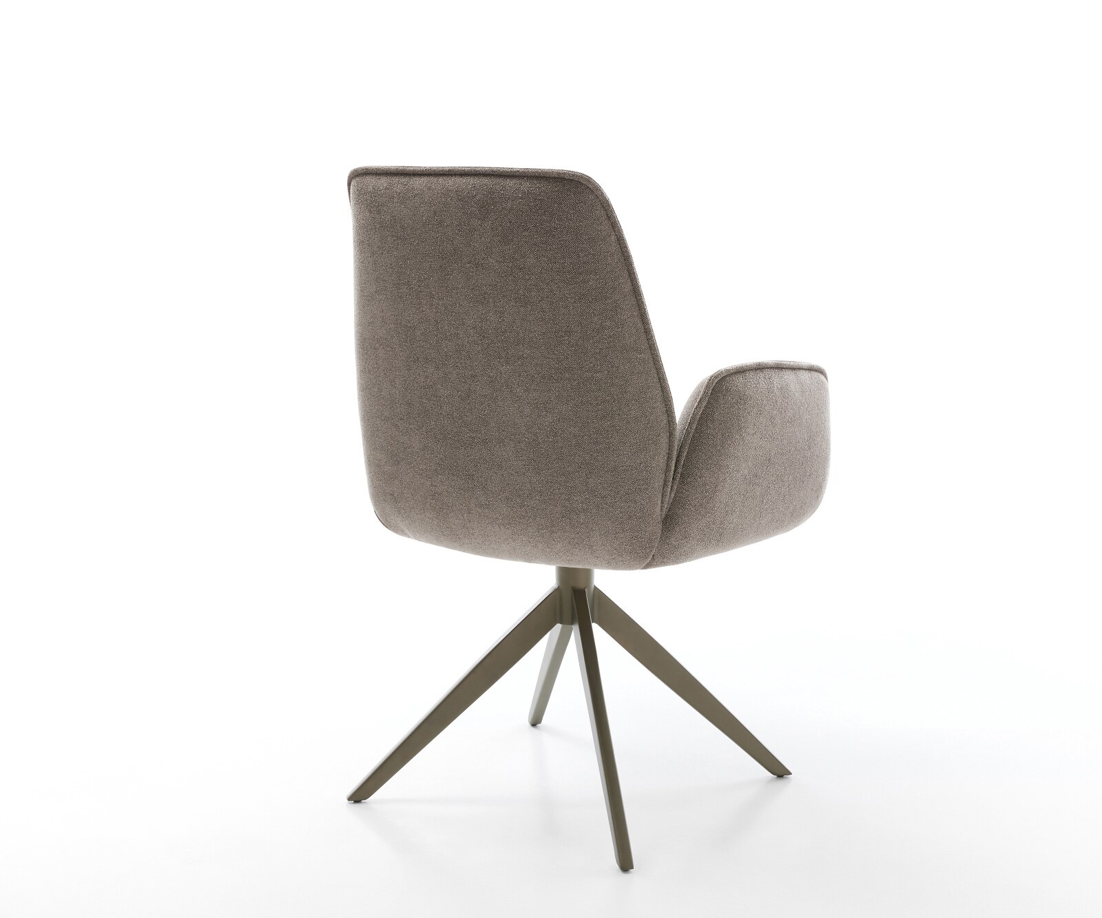 Draaistoel Zoa-Flex zachte stof met structuur taupe kruisframe breed afwerking met titanium 360° draaibaar rocker-functie pocketveer kern 4