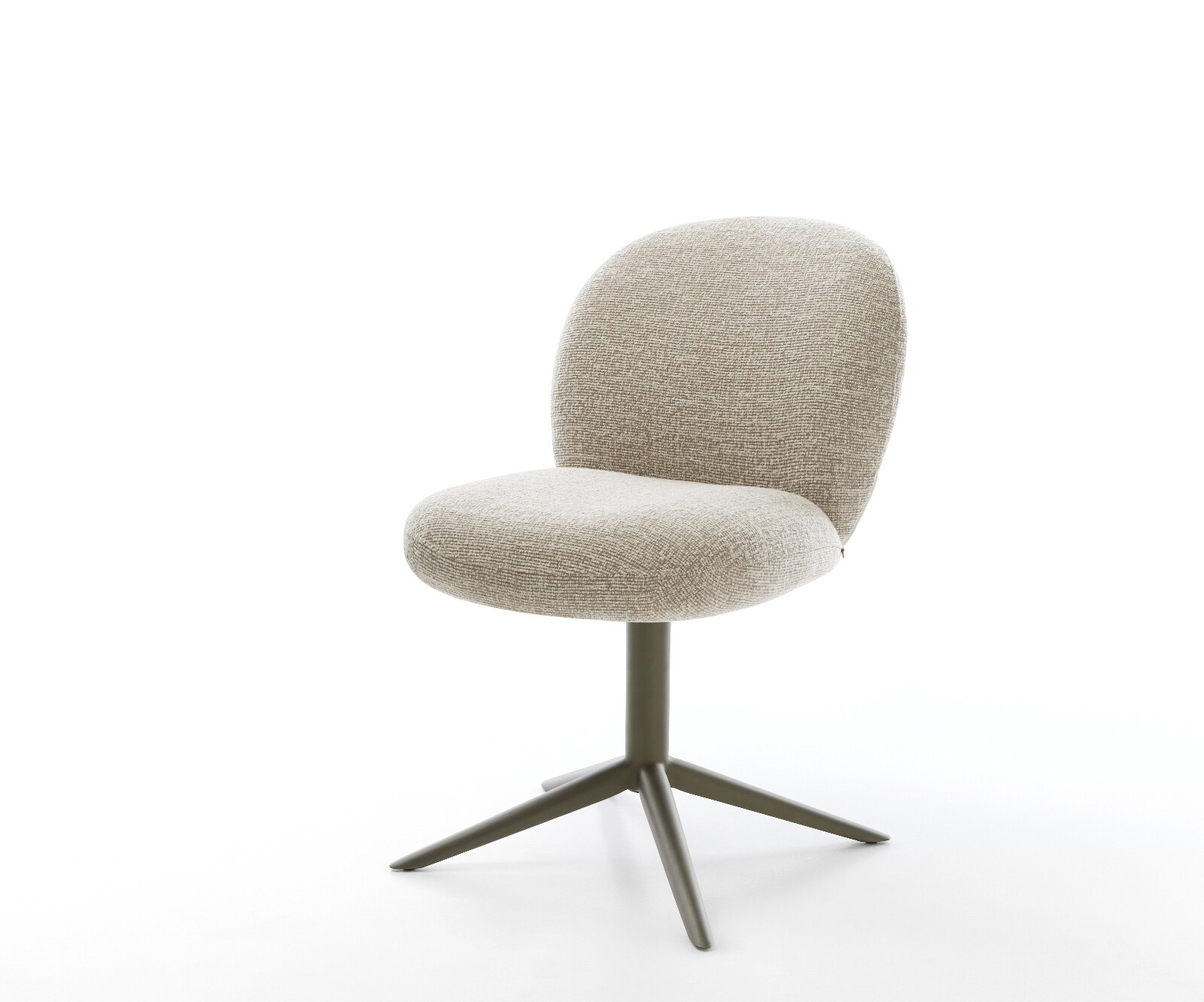 Draaistoel Nube-Flex geweven stof beige kruispoot afwerking met titanium 360° draaibaar rocker-functie pocketveer kern 1