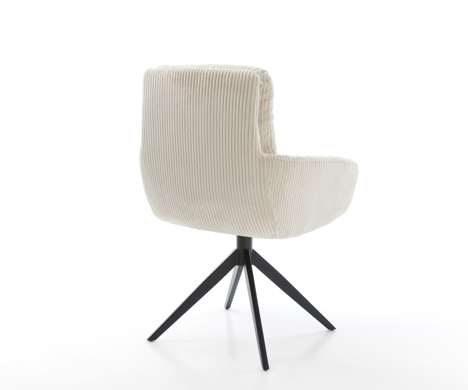 Draaistoel Abelia-Flex met armleuning koord beige kruisframe breed zwart 360° draaibaar rocker-functie 4
