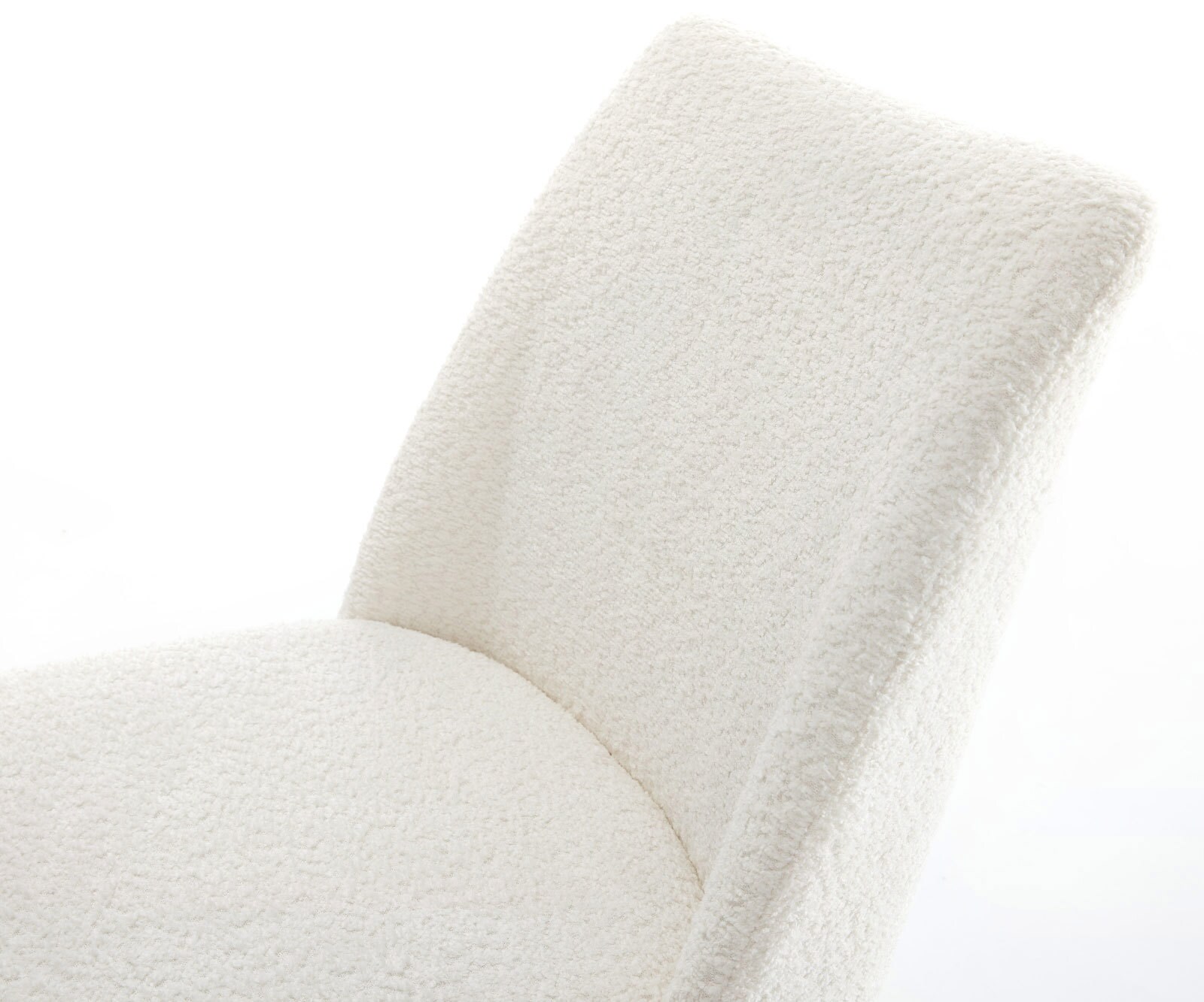 Eetkamerstoel Elso-Flex bouclé wit slipframe zwart pocketveer kern 4