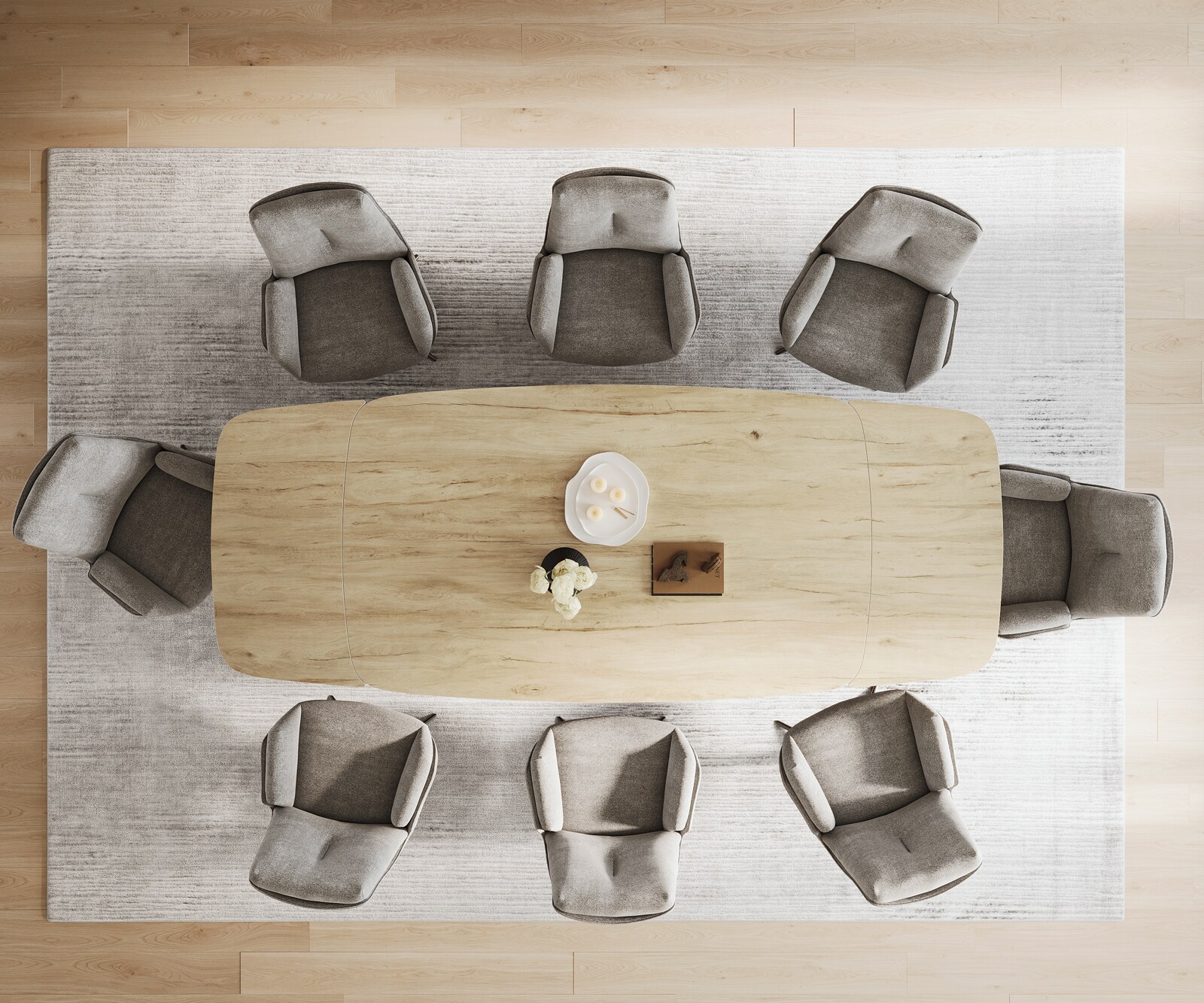 Eettafel Edge Boot 200-300x120 cm Keramiek Laminam® Sabbia Eichefarbig Spider Flachstahl Roestvrij staal Grafiet uitschuifbaar 6