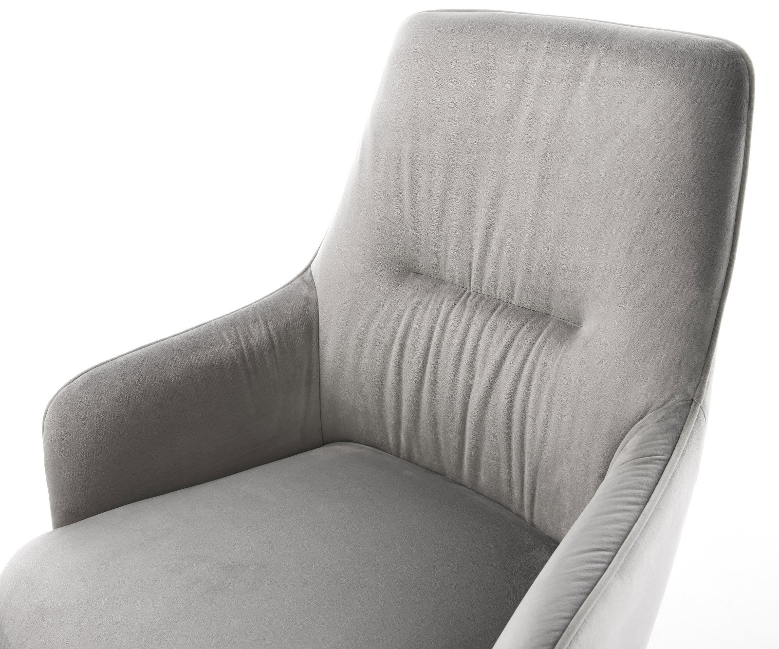 Draaistoel Zelia-Flex met armleuning fluweel grijs kruisframe breed roestvrij staal 360° draaibaar rocker-functie pocketveer kern 3 Draaistoel Zelia-Flex met armleuning fluweel grijs kruisframe breed roestvrij staal 360° draaibaar rocker-functie pocketveer kern 3