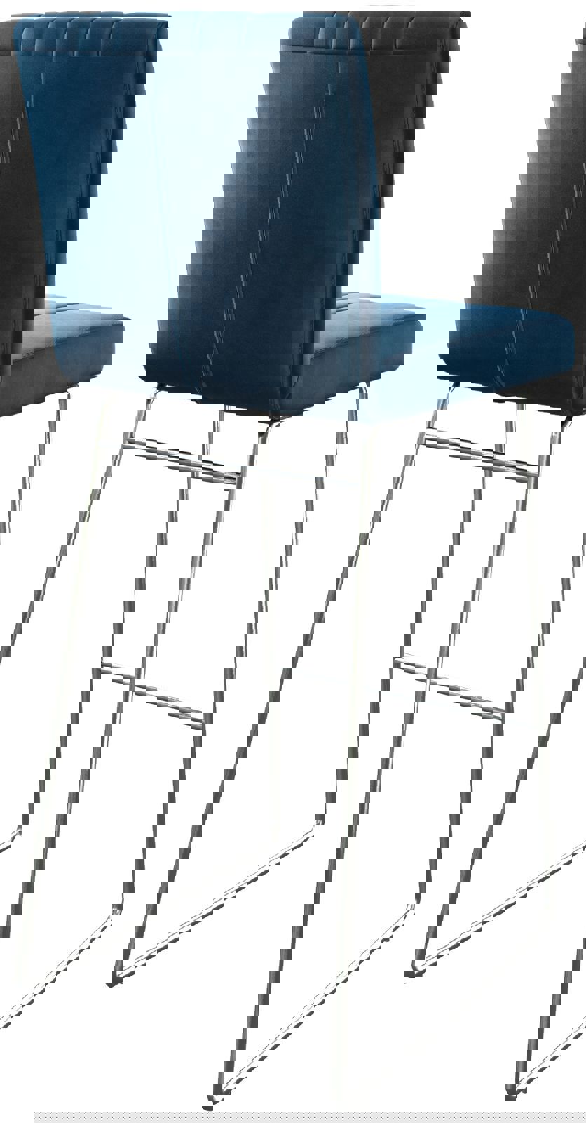 Barstoel Luiga-Flex fluweel blauw slipframe roestvrij staal 4 Barstoel Luiga-Flex fluweel blauw slipframe roestvrij staal 4