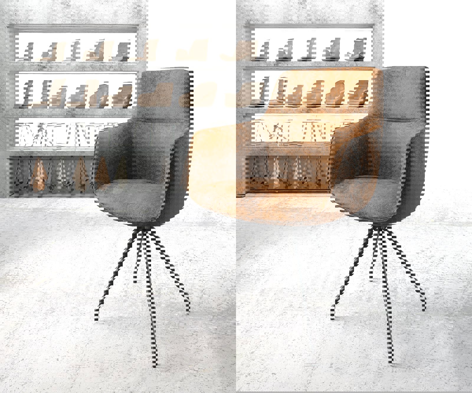 Draaistoel Pejo-Flex bruin antiek kruisframe conisch zwart 180° draaibaar Draaistoel Pejo-Flex bruin antiek kruisframe conisch zwart 180° draaibaar