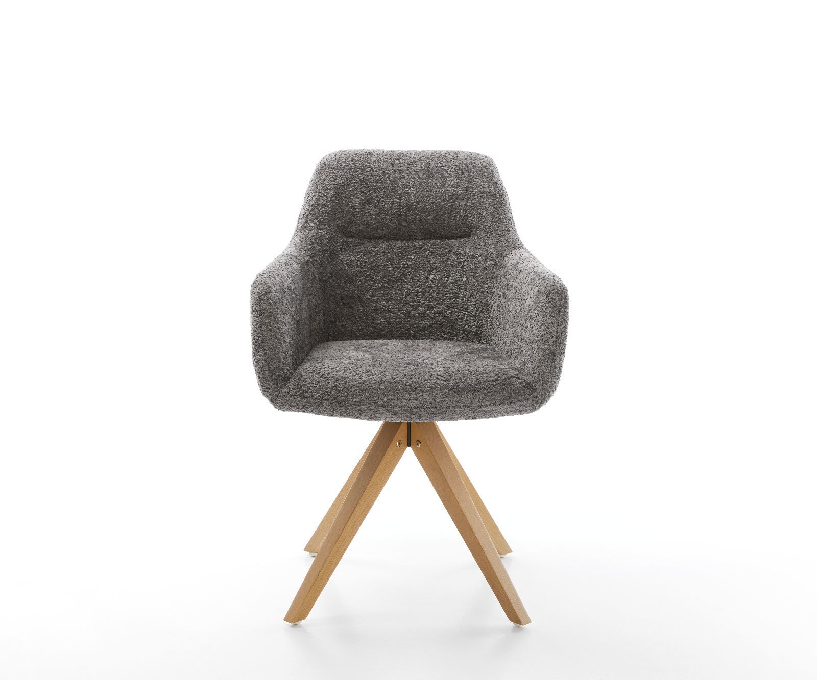Eetkamerstoel Pejo-Flex bouclé grijs houten frame hoekig natuur pocketveer kern 1 Eetkamerstoel Pejo-Flex bouclé grijs houten frame hoekig natuur pocketveer kern 1