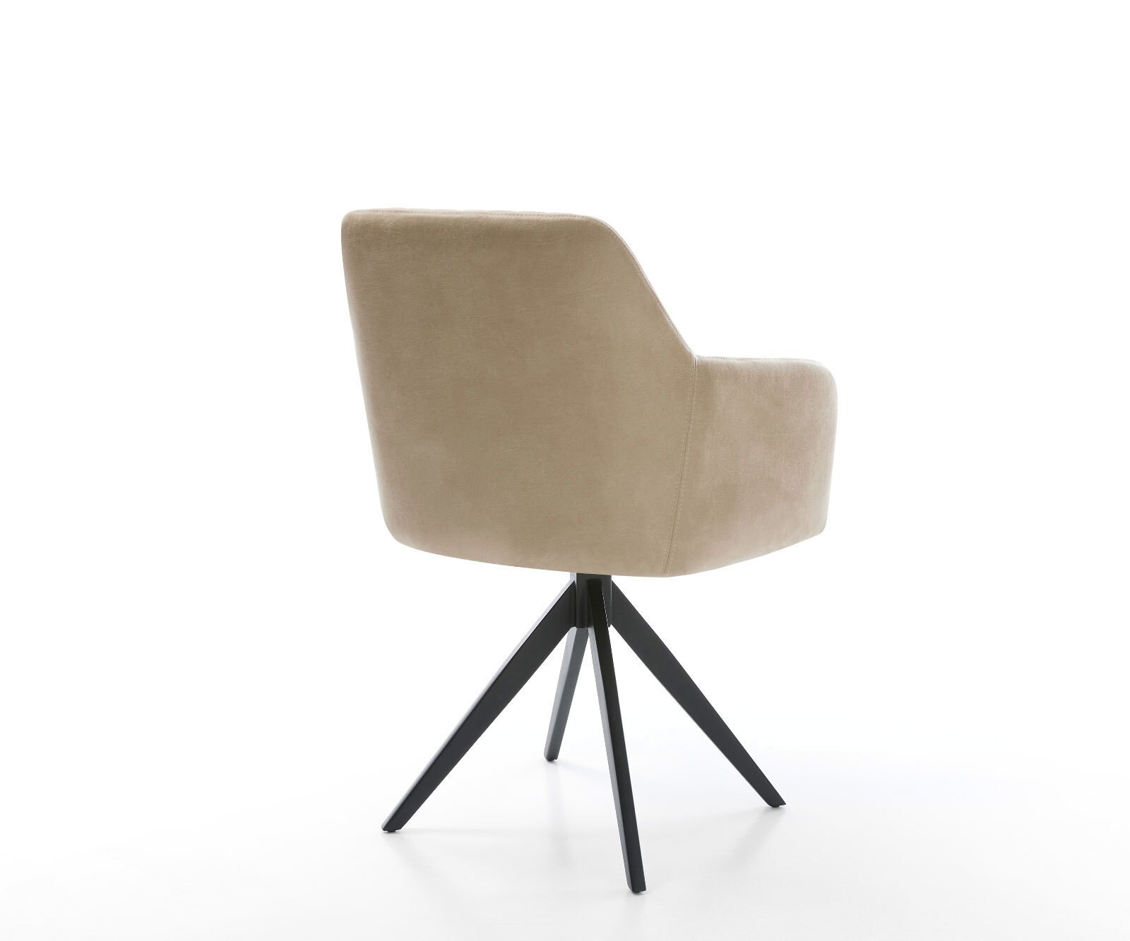 Eetkamerstoel Greg-Flex microvelours beige vintage kruisframe hoekig zwart pocketveer kern 4