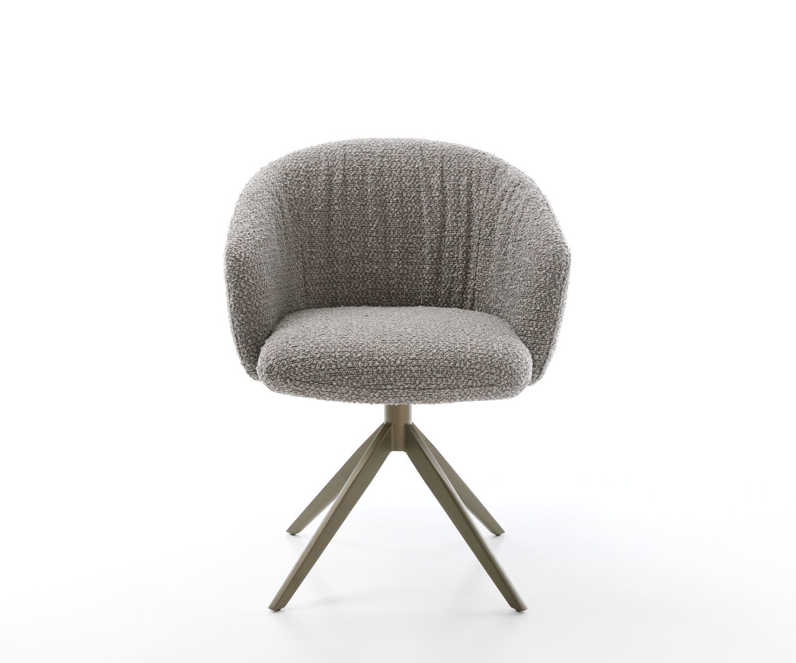 Draaistoel Caja-Flex met armleuning bouclé zilver grijs kruisframe breed afwerking met titanium 360° draaibaar rocker-functie pocketveer kern 2