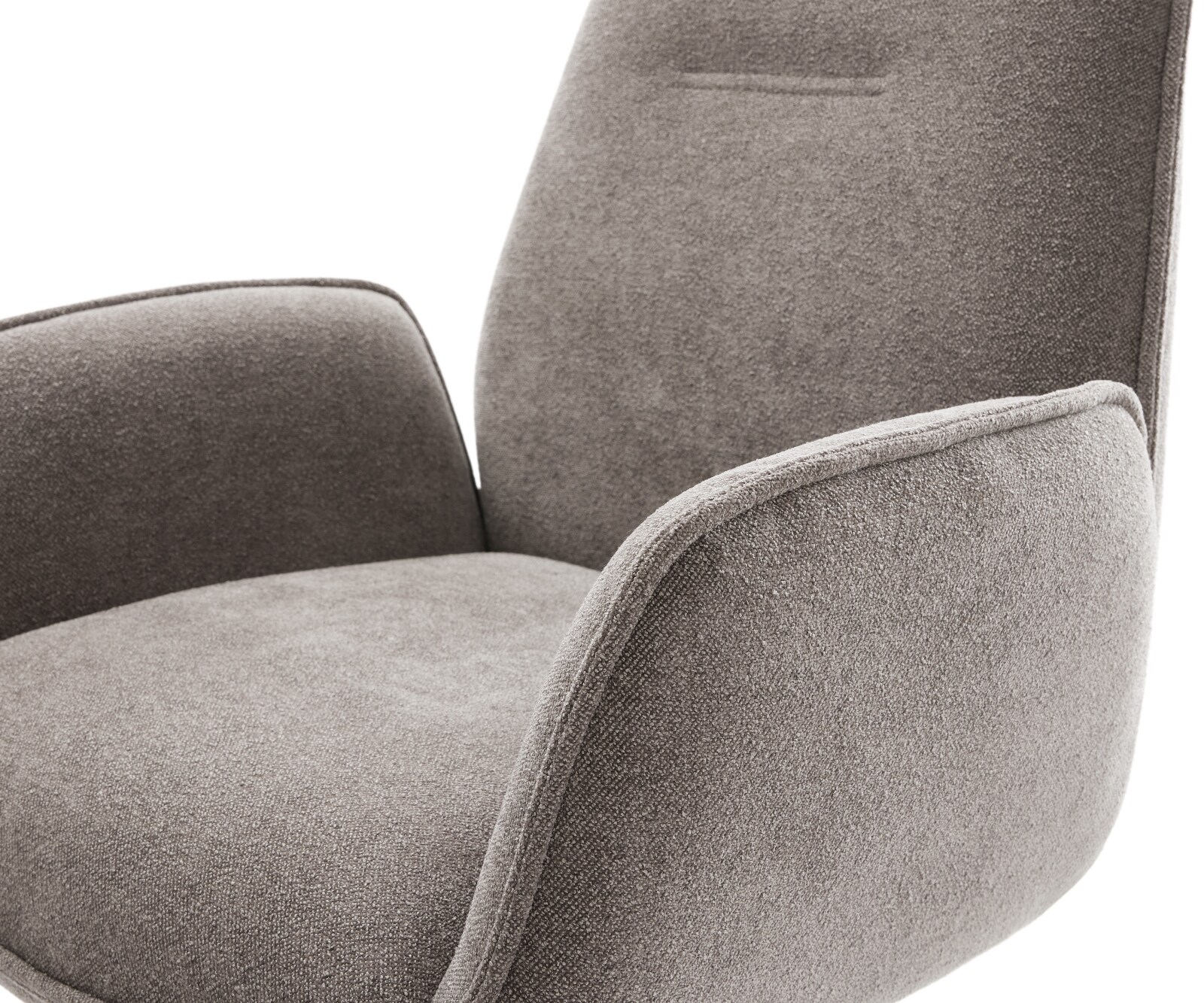 Draaistoel Zoa-Flex zachte stof met structuur taupe kruisframe breed grafiet 360° draaibaar rocker-functie pocketveer kern 3