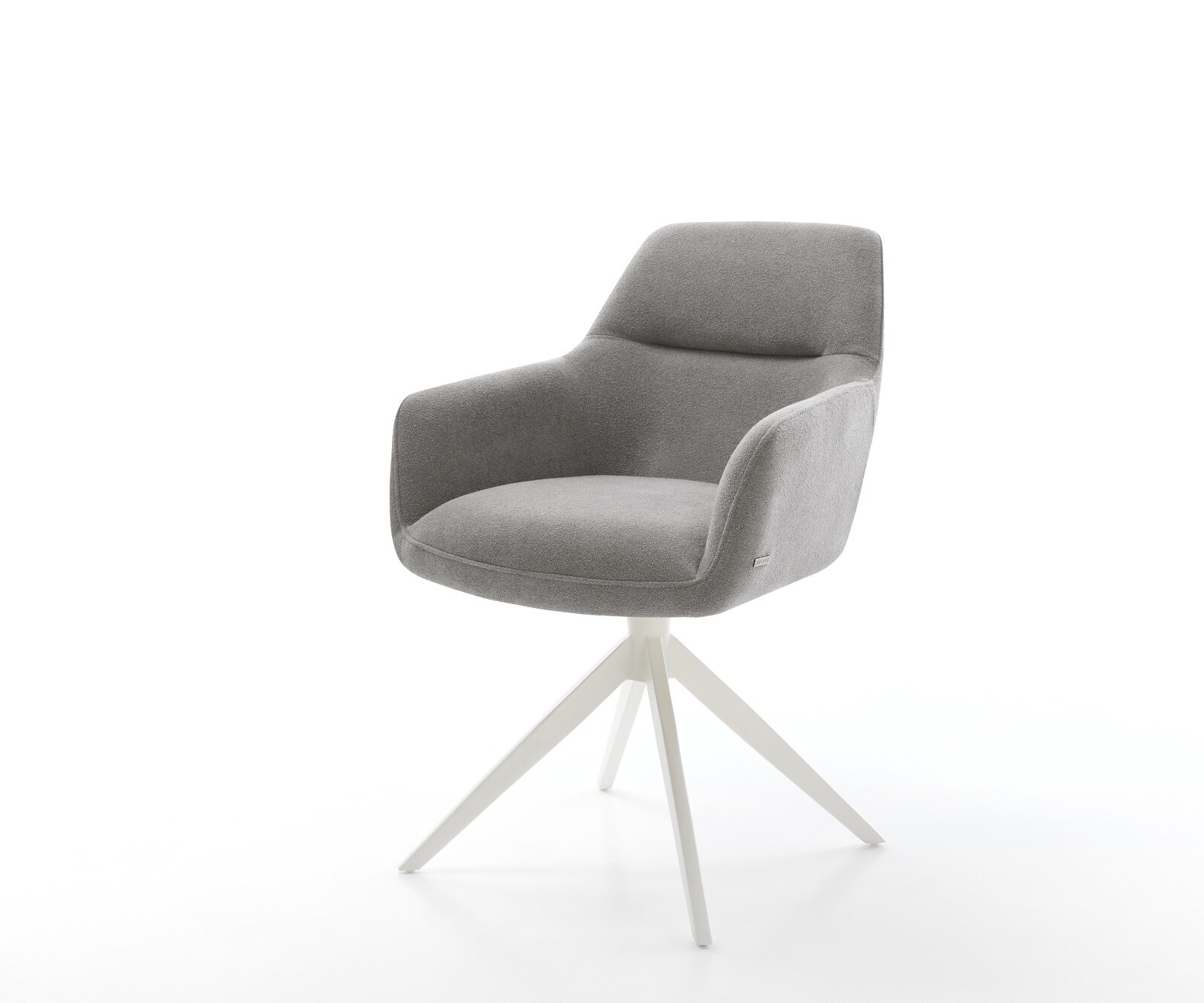 Draaistoel Pejo-Flex zachte stof met structuur grijs kruisframe breed wit 360° draaibaar rocker-functie pocketveer kern 1