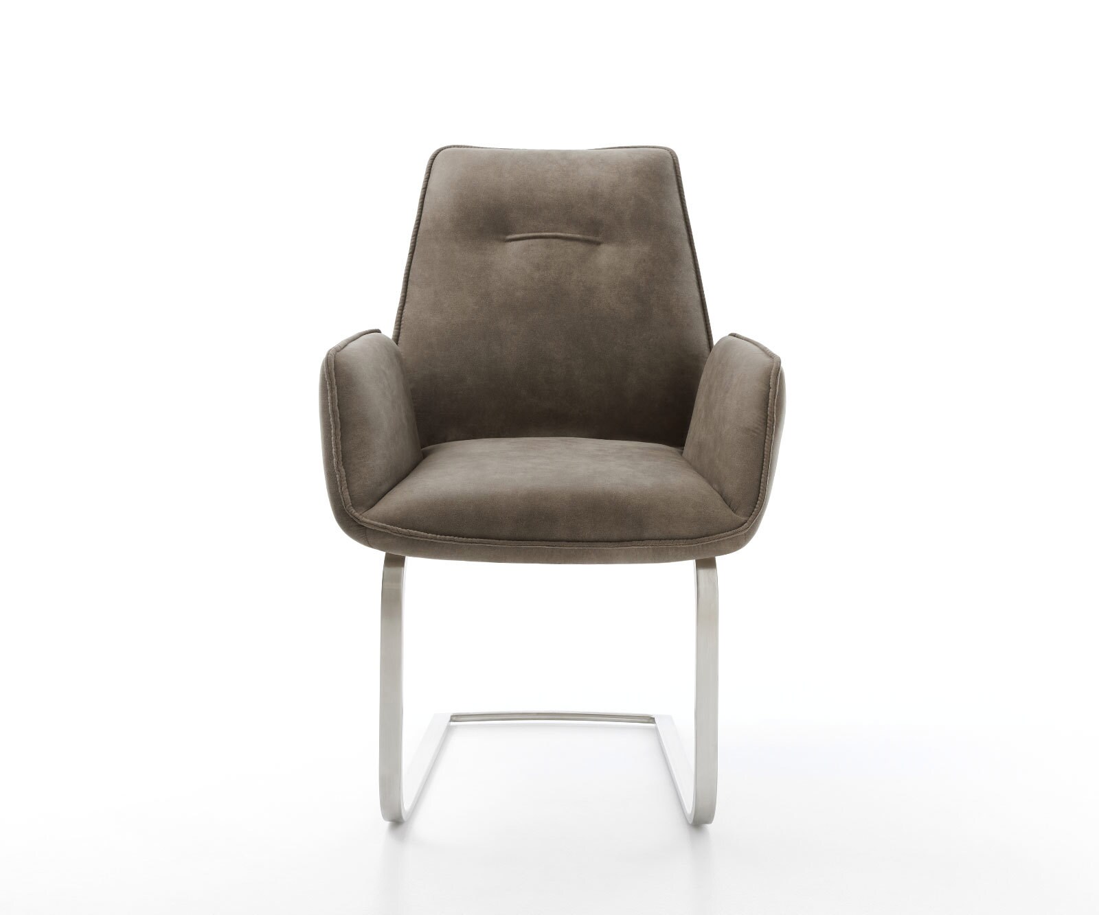 Sledemodel Zoa-Flex microvelours taupe vintage sledemodel vlak roestvrij staal pocketveer kern 1