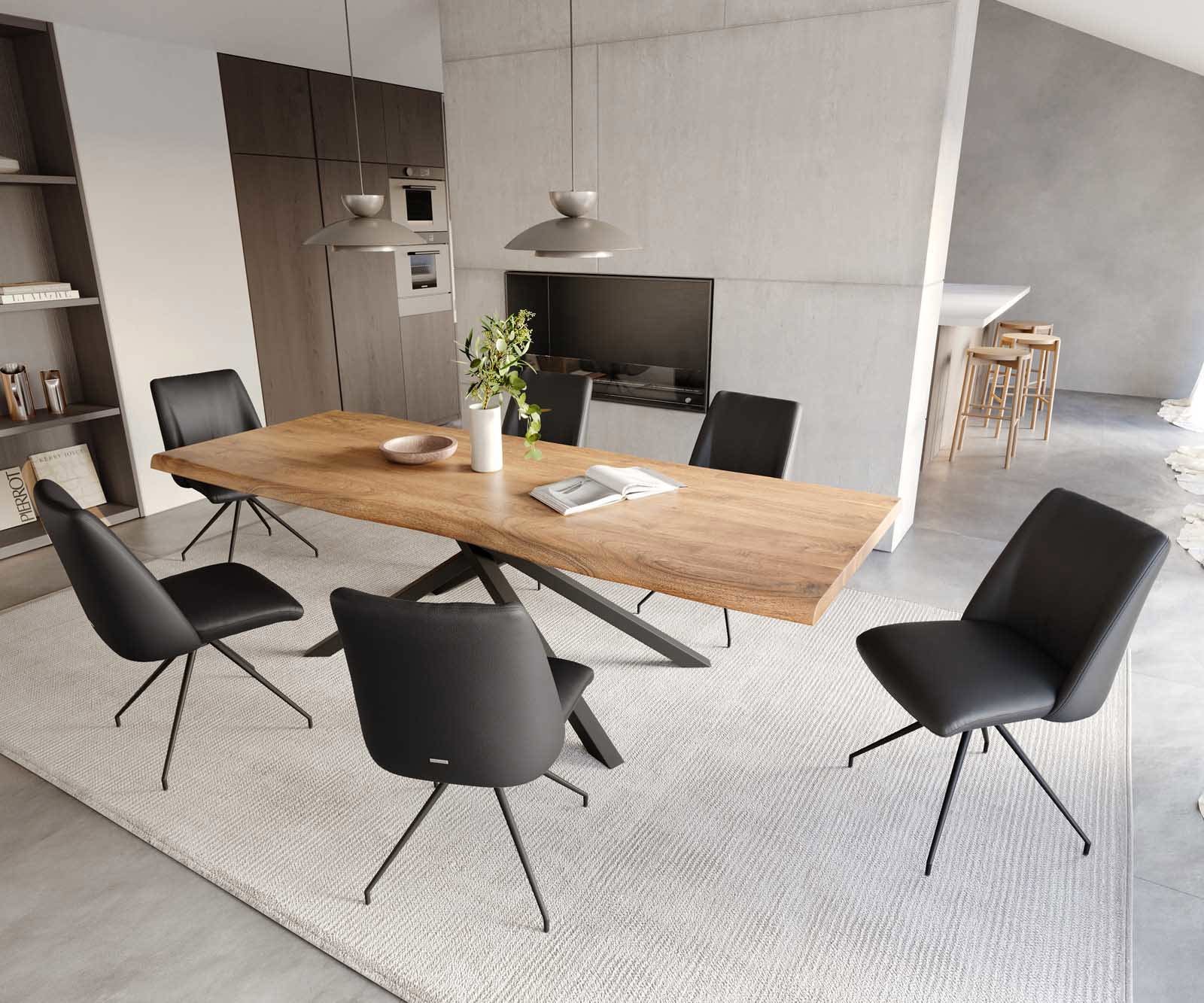 Draaistoel Elso-Flex echt leer zwart kruisframe conisch zwart 180° draaibaar pocketveer kern 4 Draaistoel Elso-Flex echt leer zwart kruisframe conisch zwart 180° draaibaar pocketveer kern 4