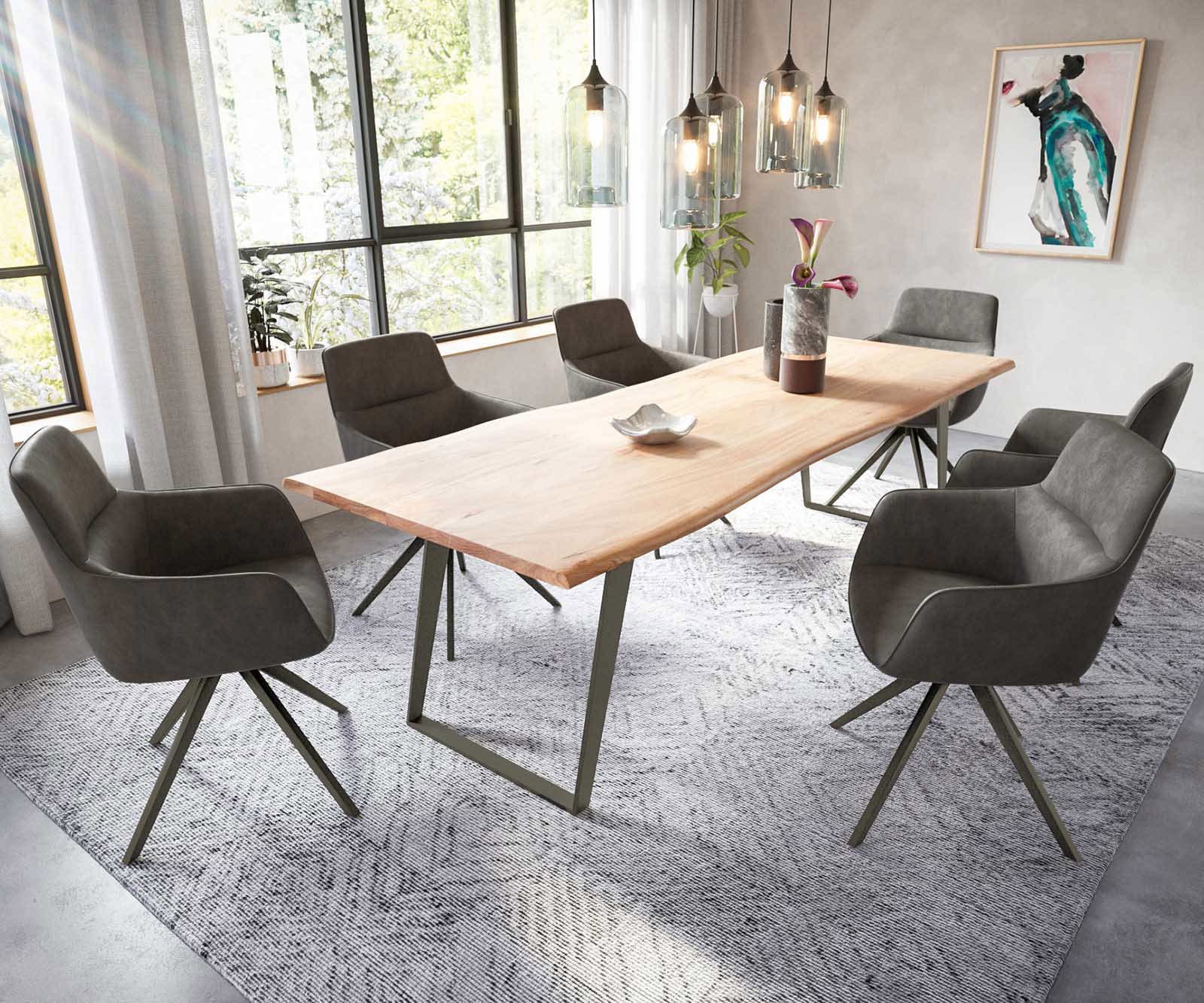 Draaistoel Pejo-Flex microvelours antraciet vintage kruisframe breed afwerking met titanium 360° draaibaar pocketveer kern 3