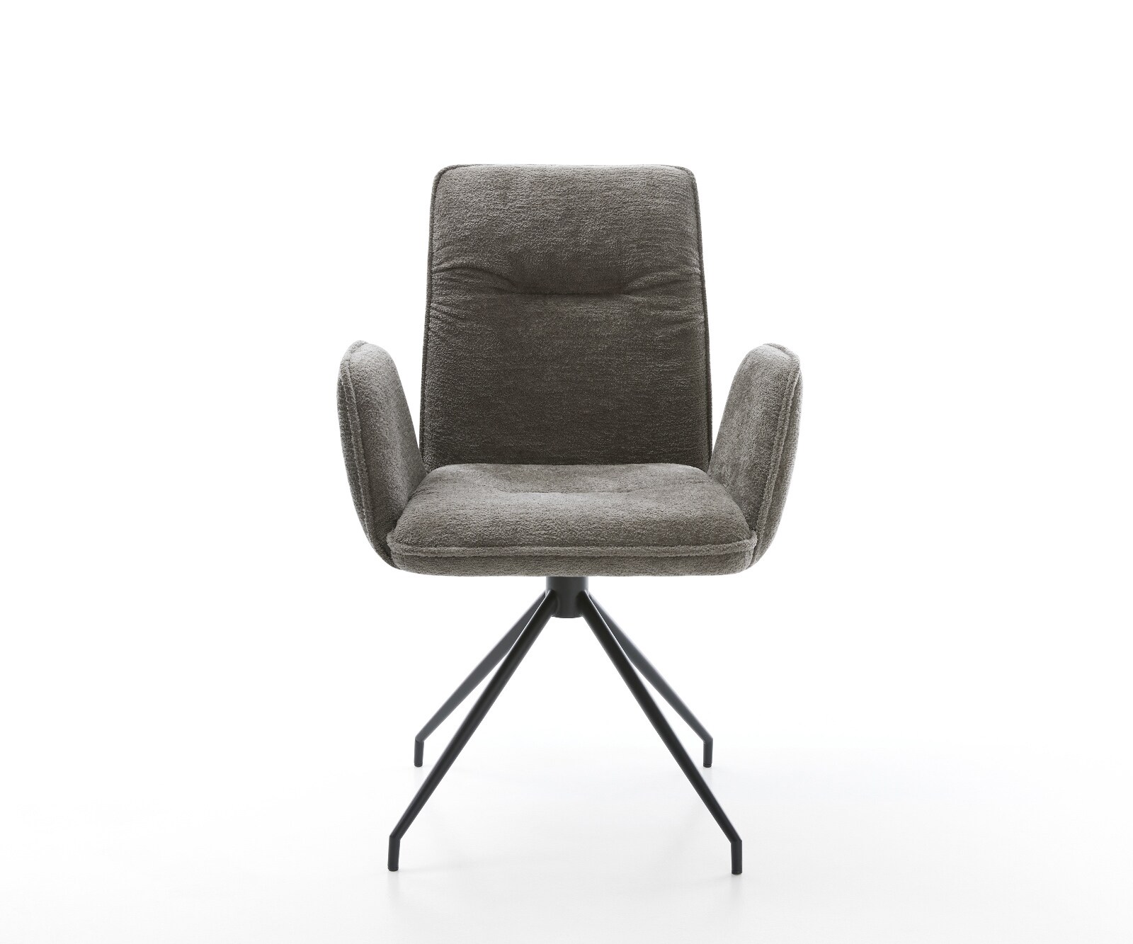 Draaistoel Vinja-Flex bouclé zacht mud kruisframe conisch zwart 180° draaibaar 2